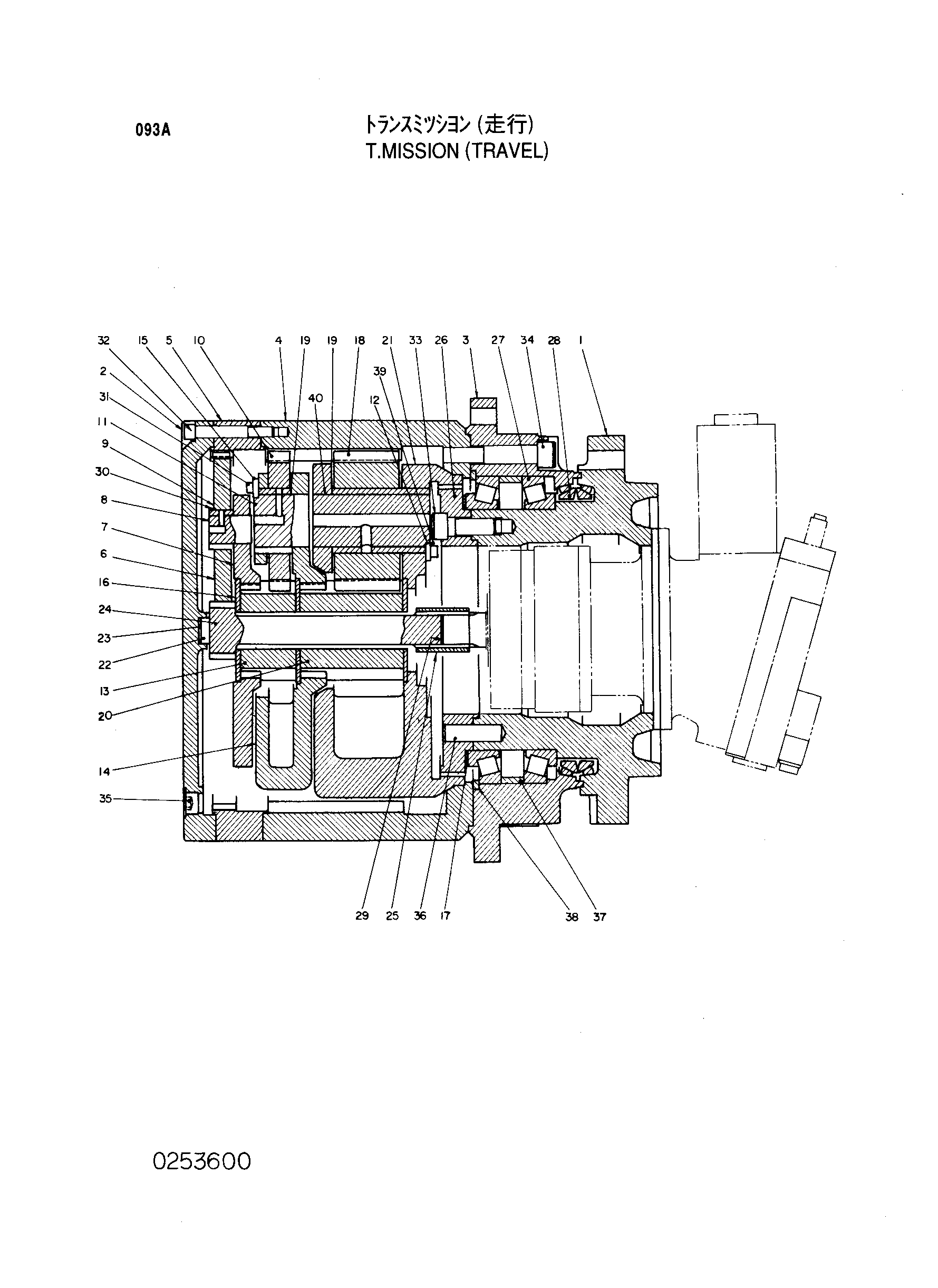 Схема Трансмиссия (ход) HITACHI KH180-3
