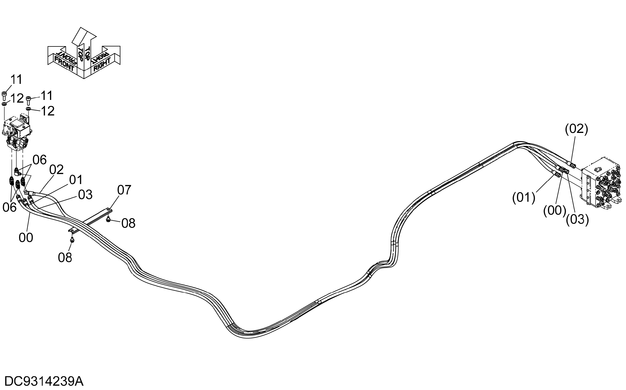 Схема Пилотные гидролинии (6) HITACHI ZX670LC-5G
