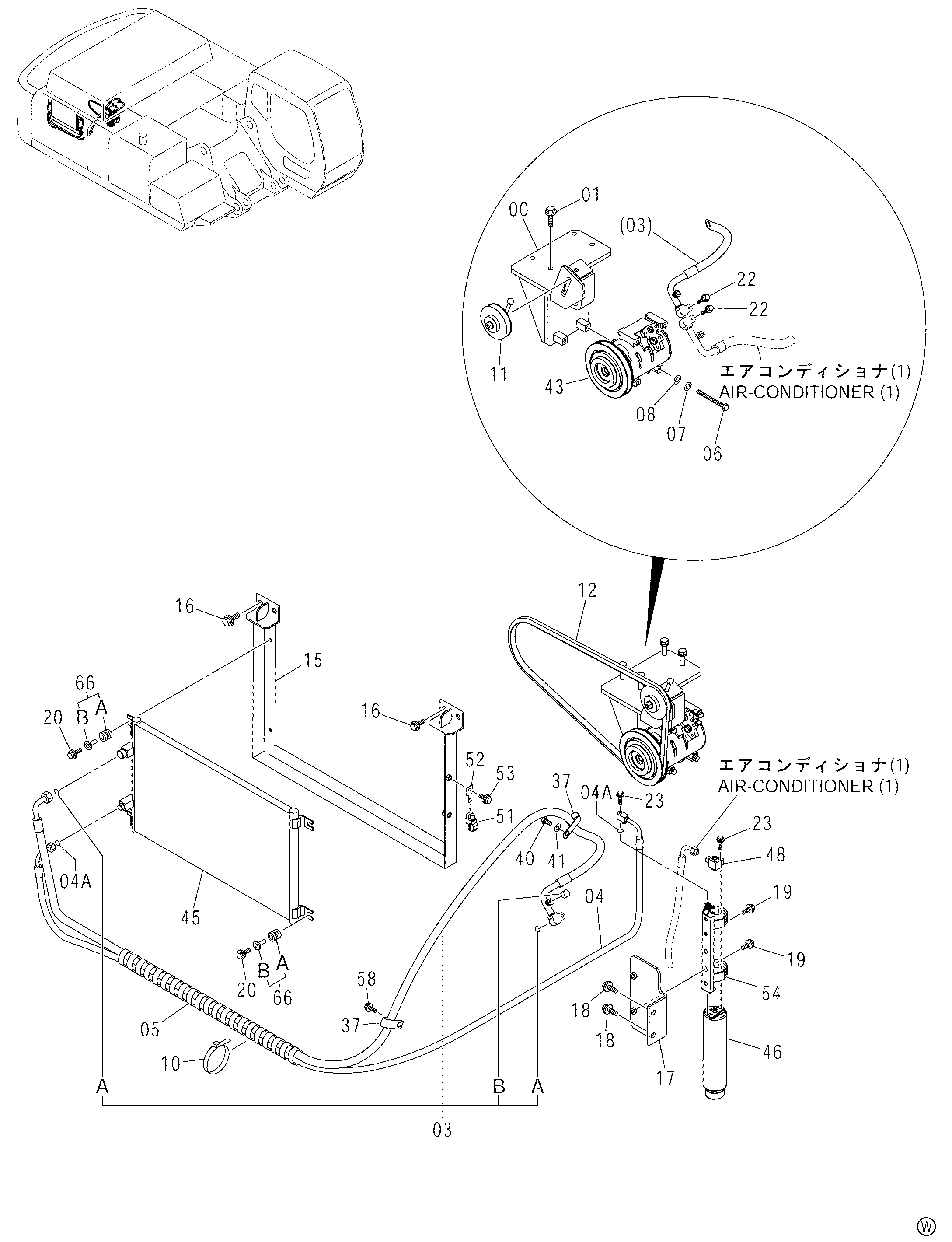 Схема Кондиционер (2-2)(соутх африка тип)<450, H> HITACHI ZX480MTH