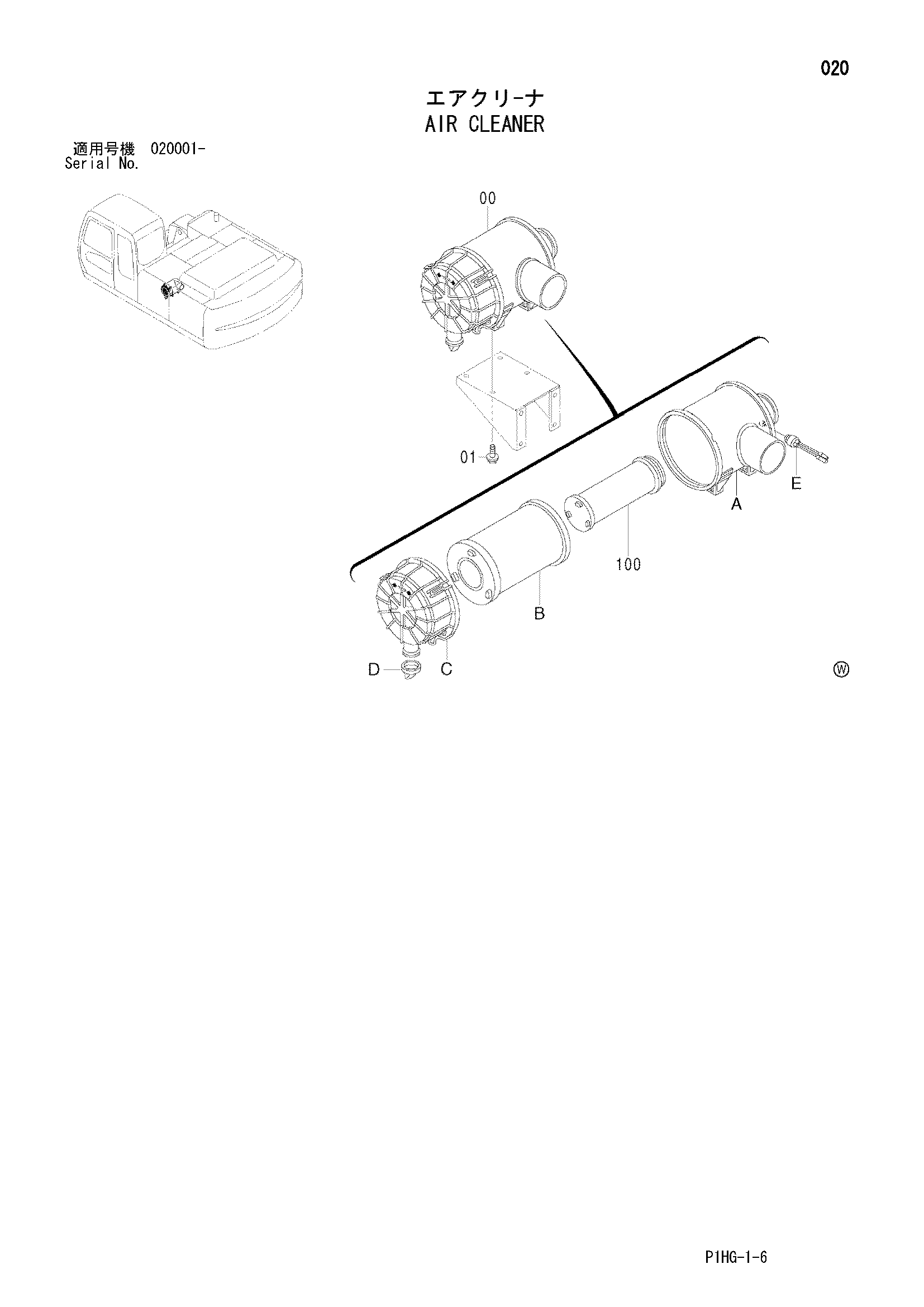 Схема Воздушный фильтр HITACHI ZX280LC-AMS