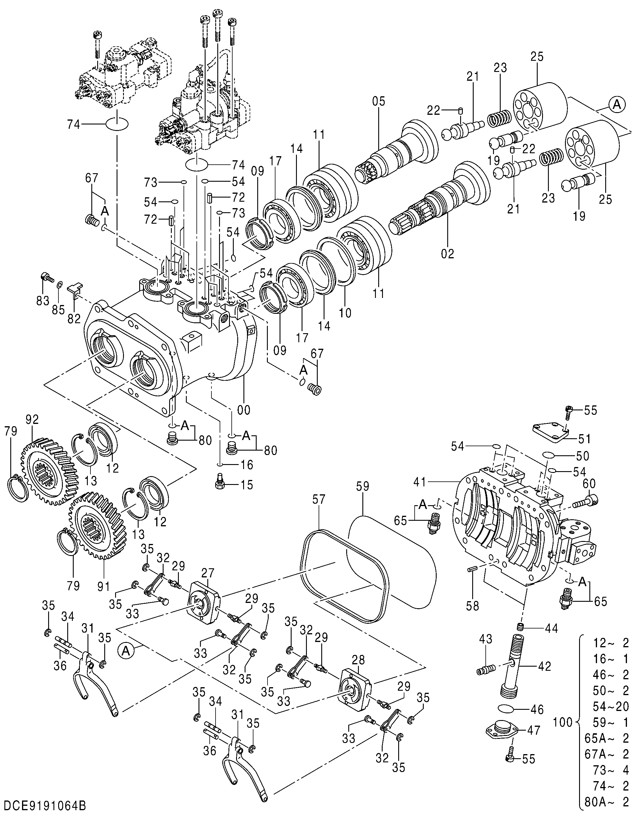 Схема Насос блок HITACHI MA200-G