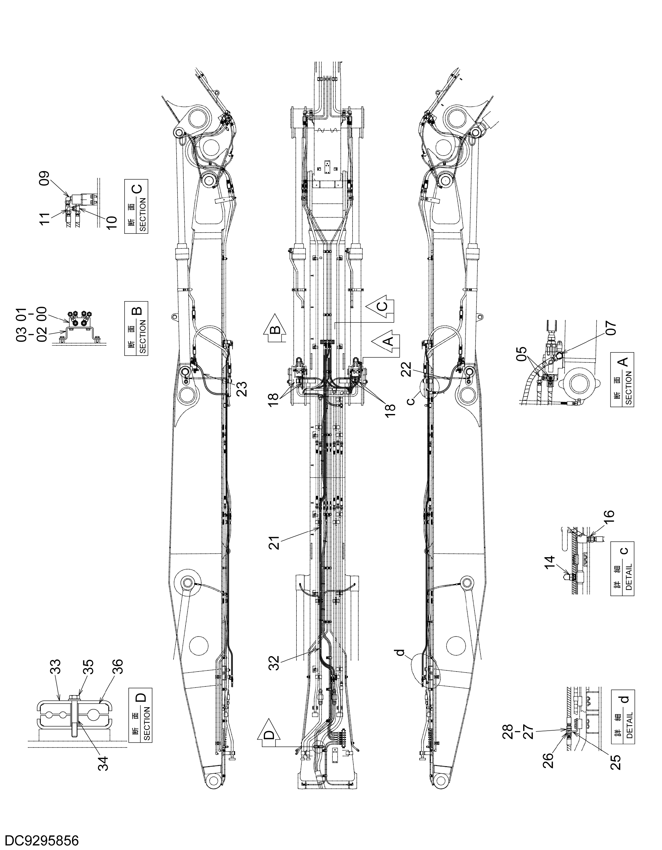 Схема Шланг защита от разрыва клапан трубопроводы (рукоять) HITACHI ZX470LCH-5B