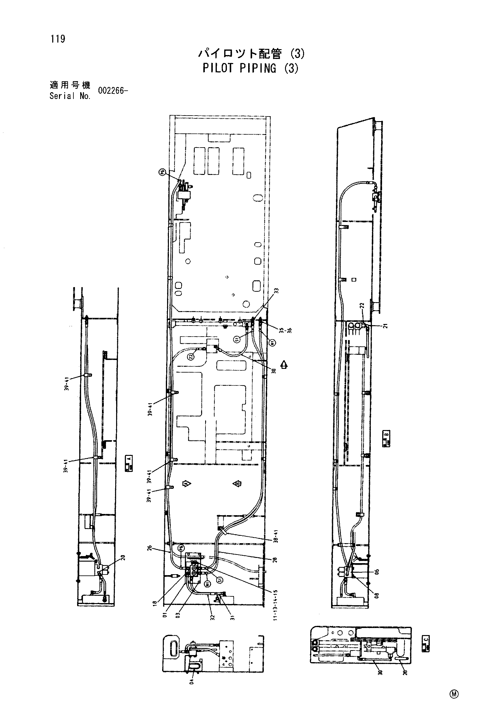 Схема Пилотные гидролинии (3) HITACHI CX500DR