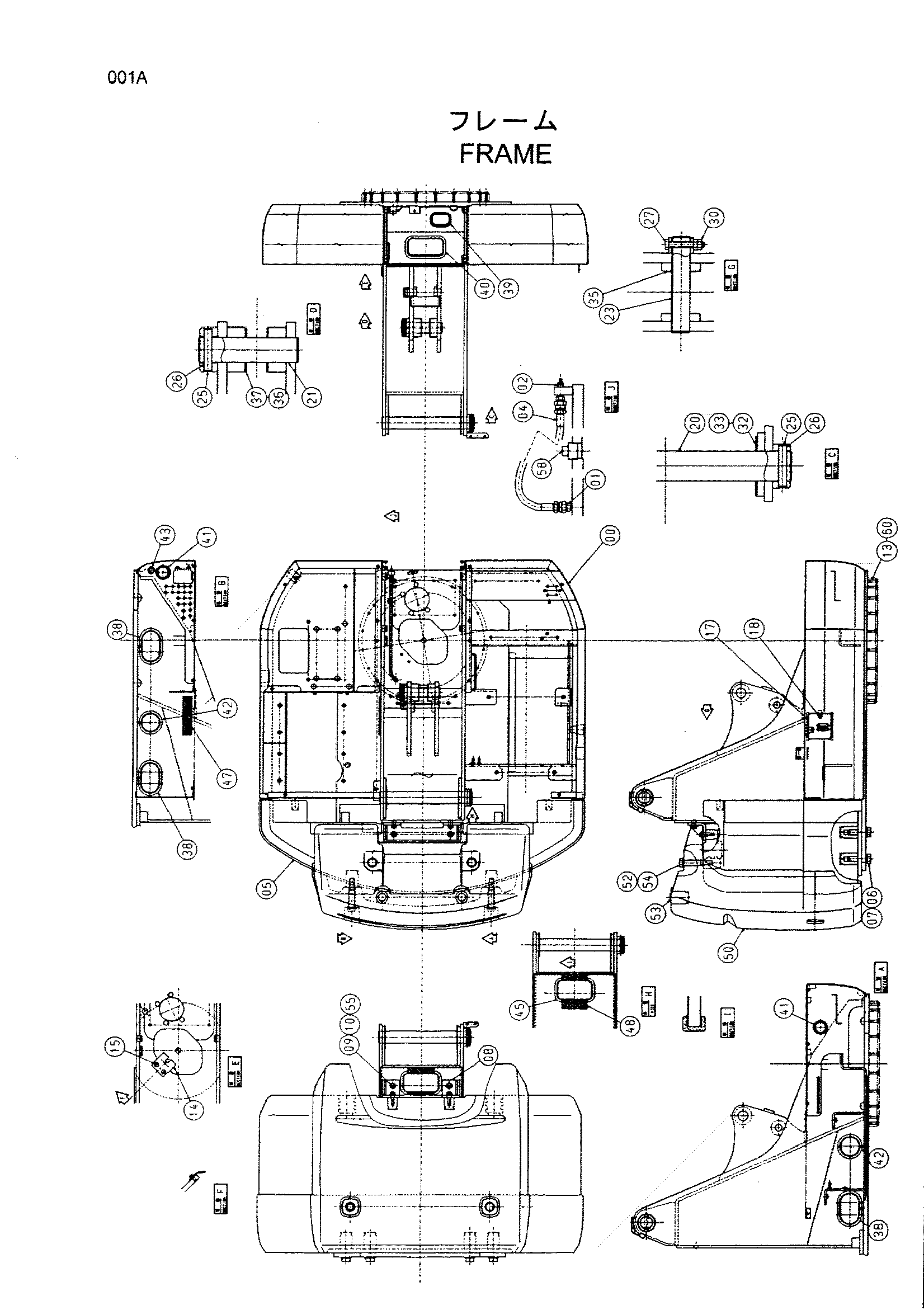 Схема Рама HITACHI HX140B