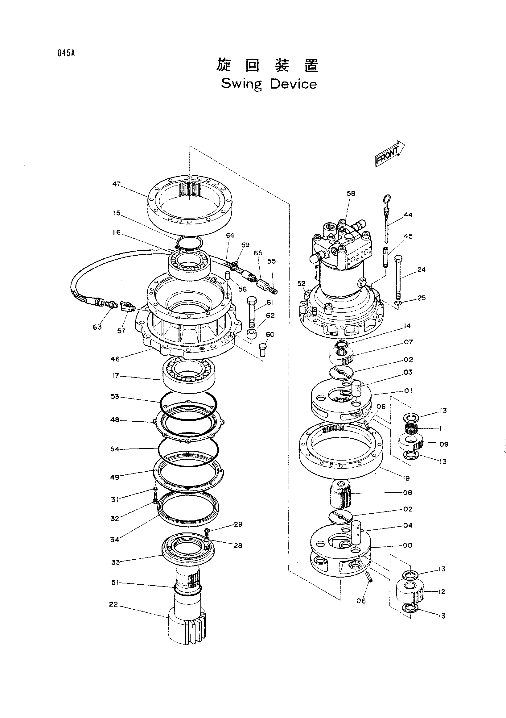 Схема Механизм поворота HITACHI KH125-3(D)