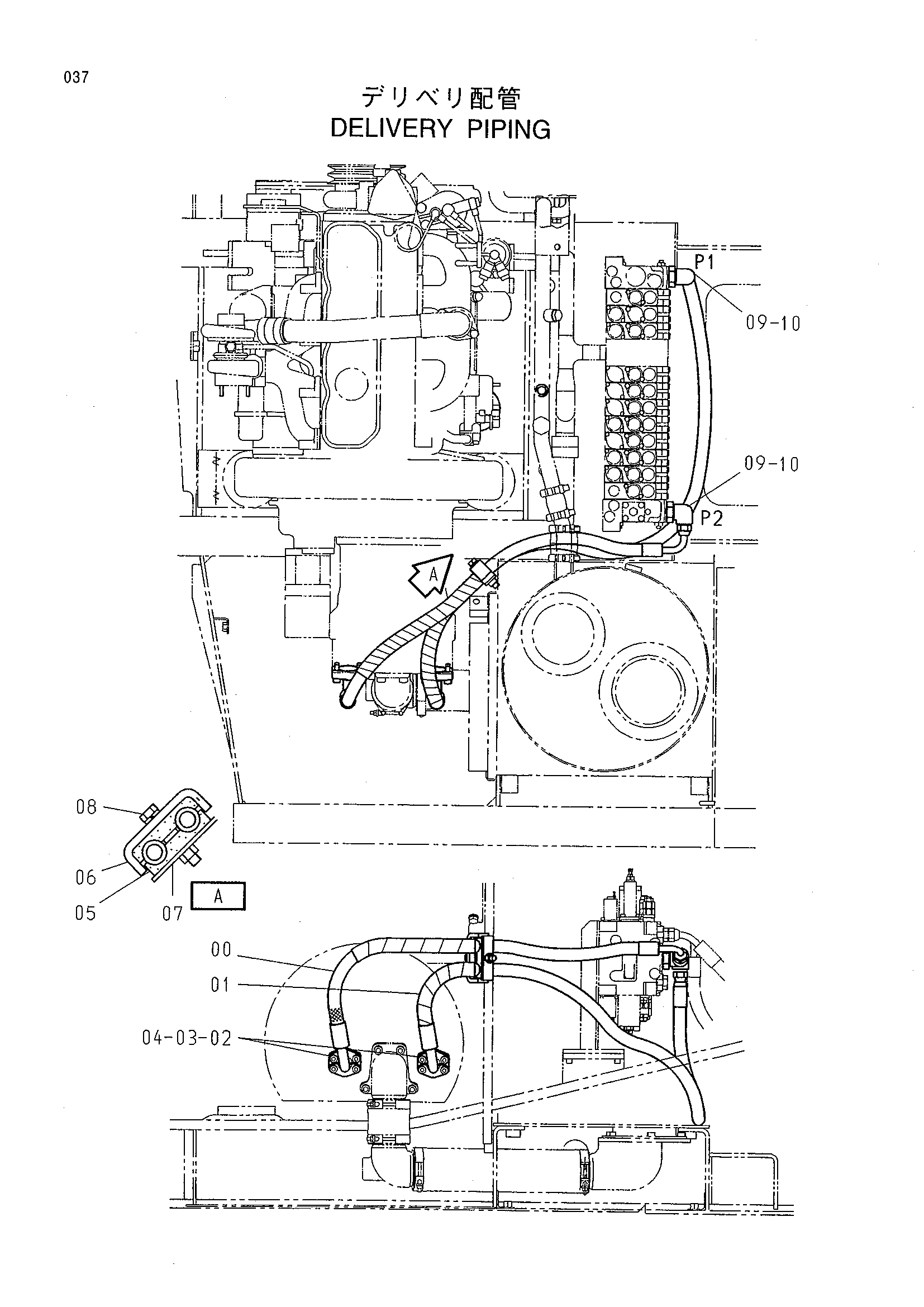 Схема Напорные трубопроводы HITACHI SR-P600