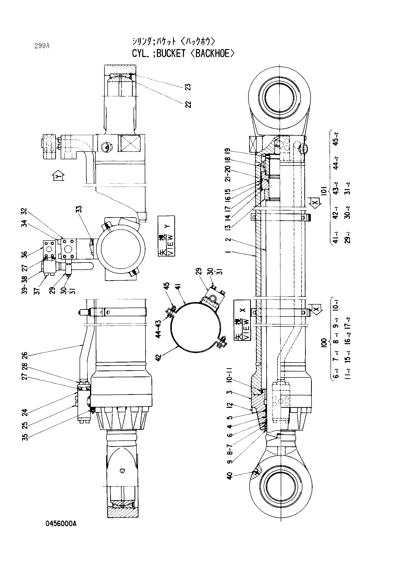 Схема Гидроцилиндр ковша <экскаватор> HITACHI EX3500