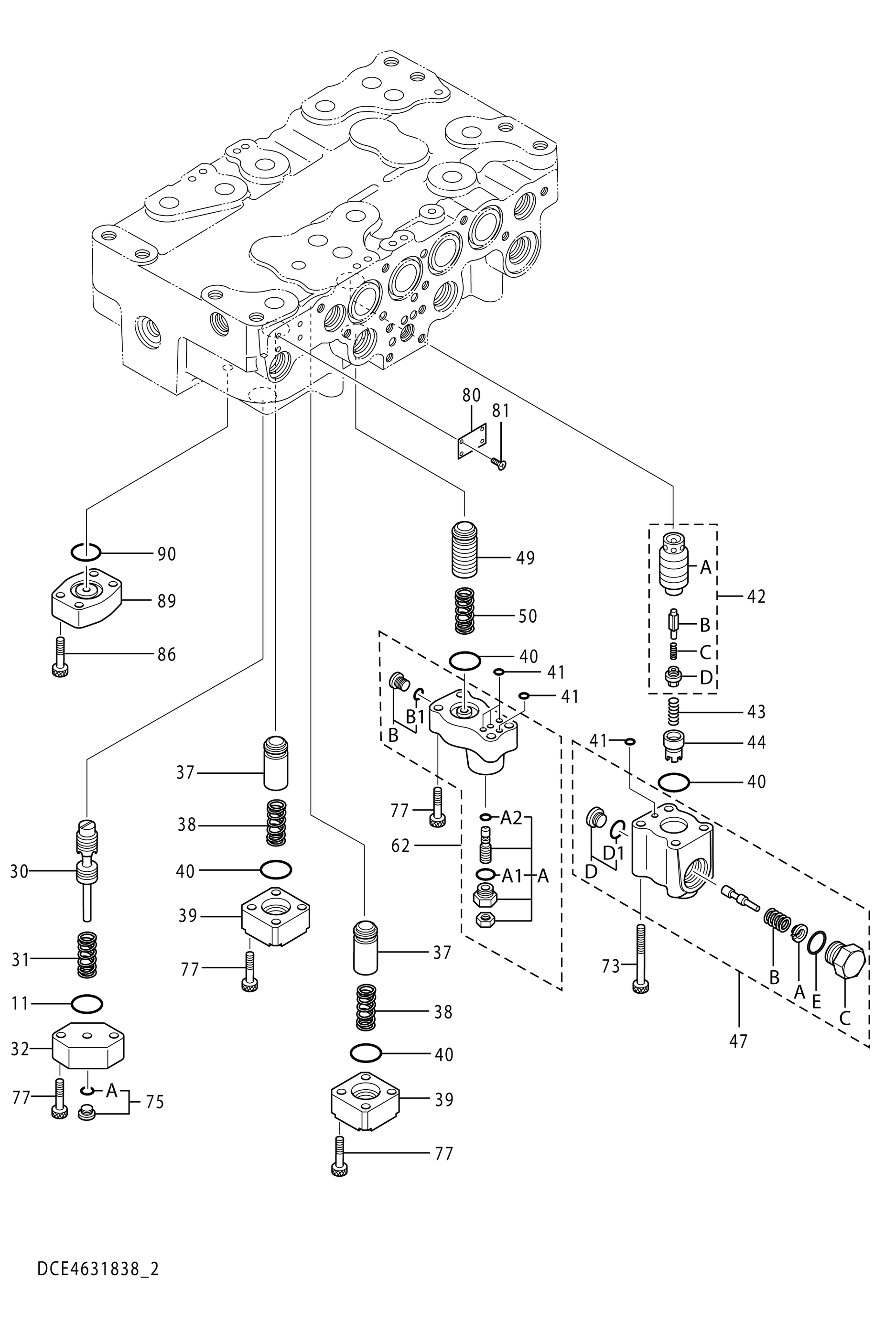 Схема Гидрораспределитель (2/5) HITACHI MA200-G