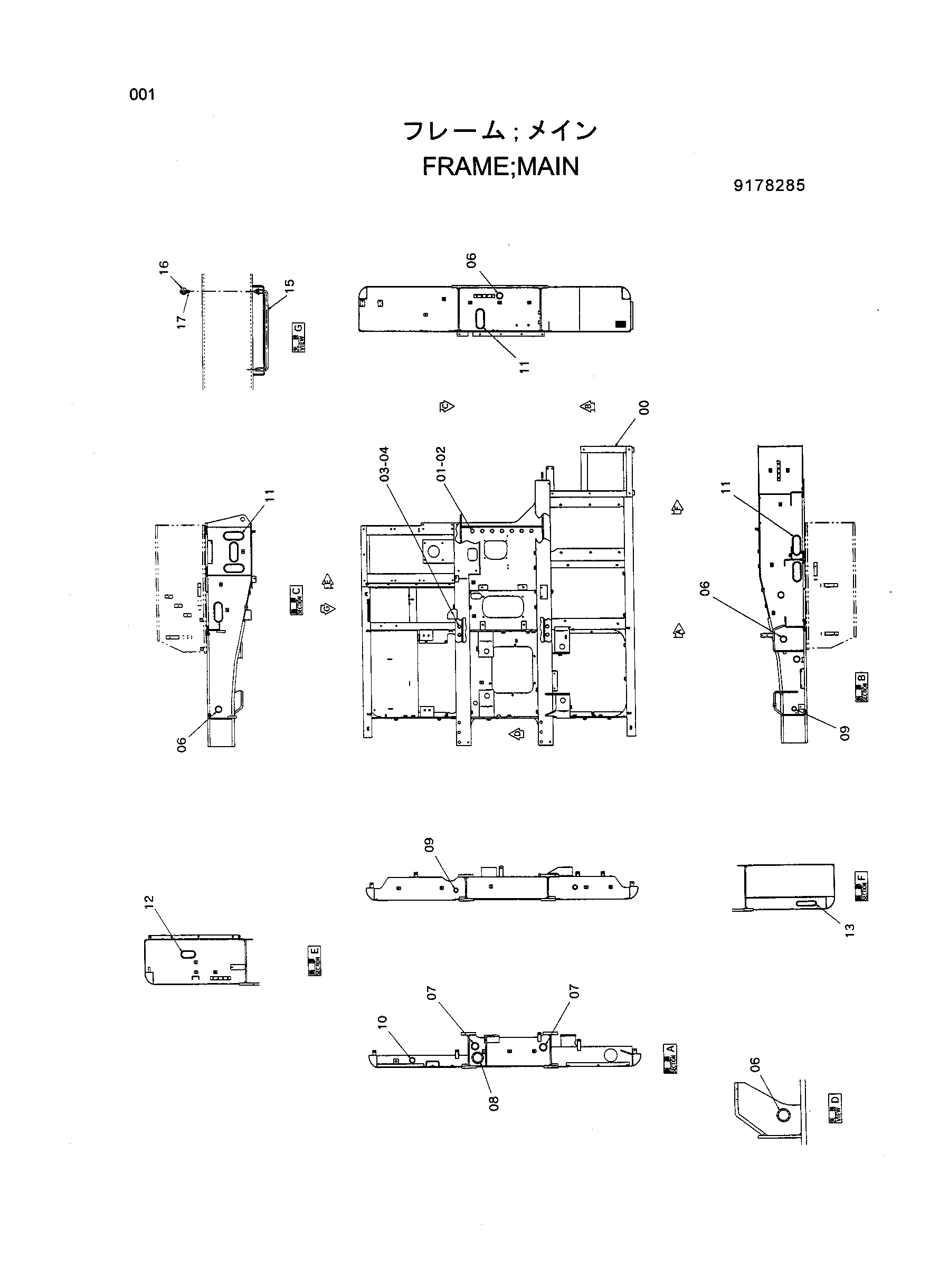 Схема Рама основной HITACHI HR420G-5