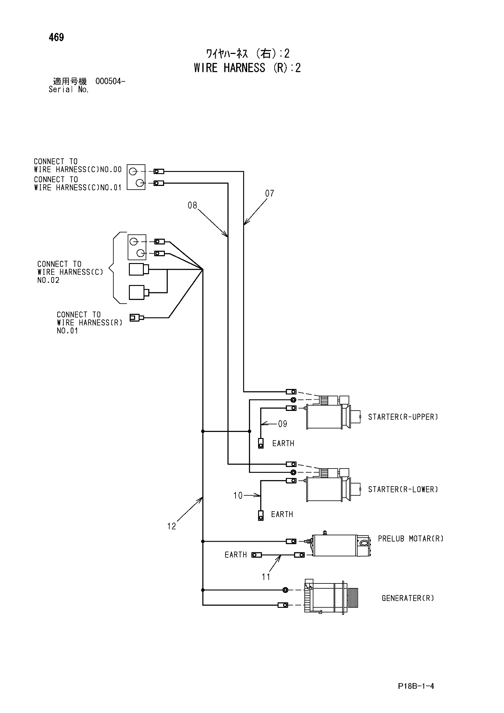 Схема Провод жгут проводов (правый): 2 HITACHI EX5500-5