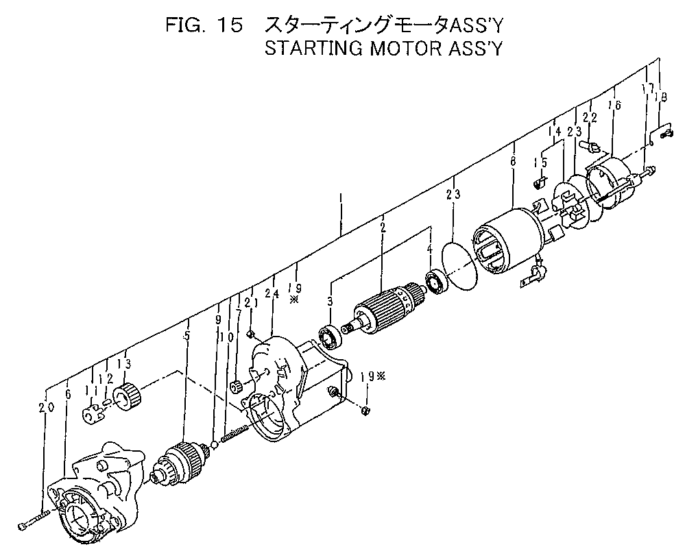 Схема FIG.15 стартинг гидромотор в сборе HITACHI ZX20UR