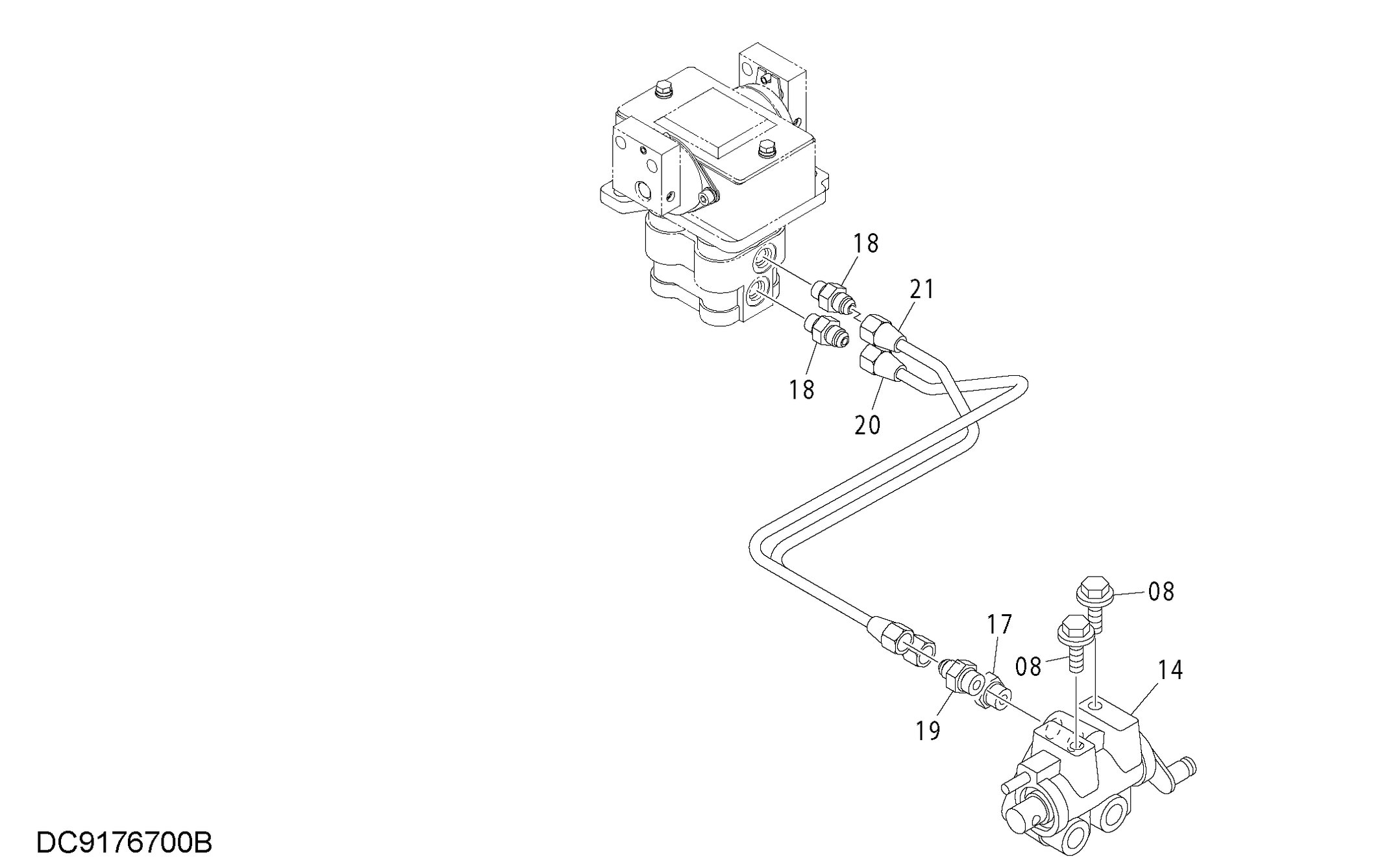 Схема Пилотные гидролинии (7) HITACHI ZX350LCH-3G