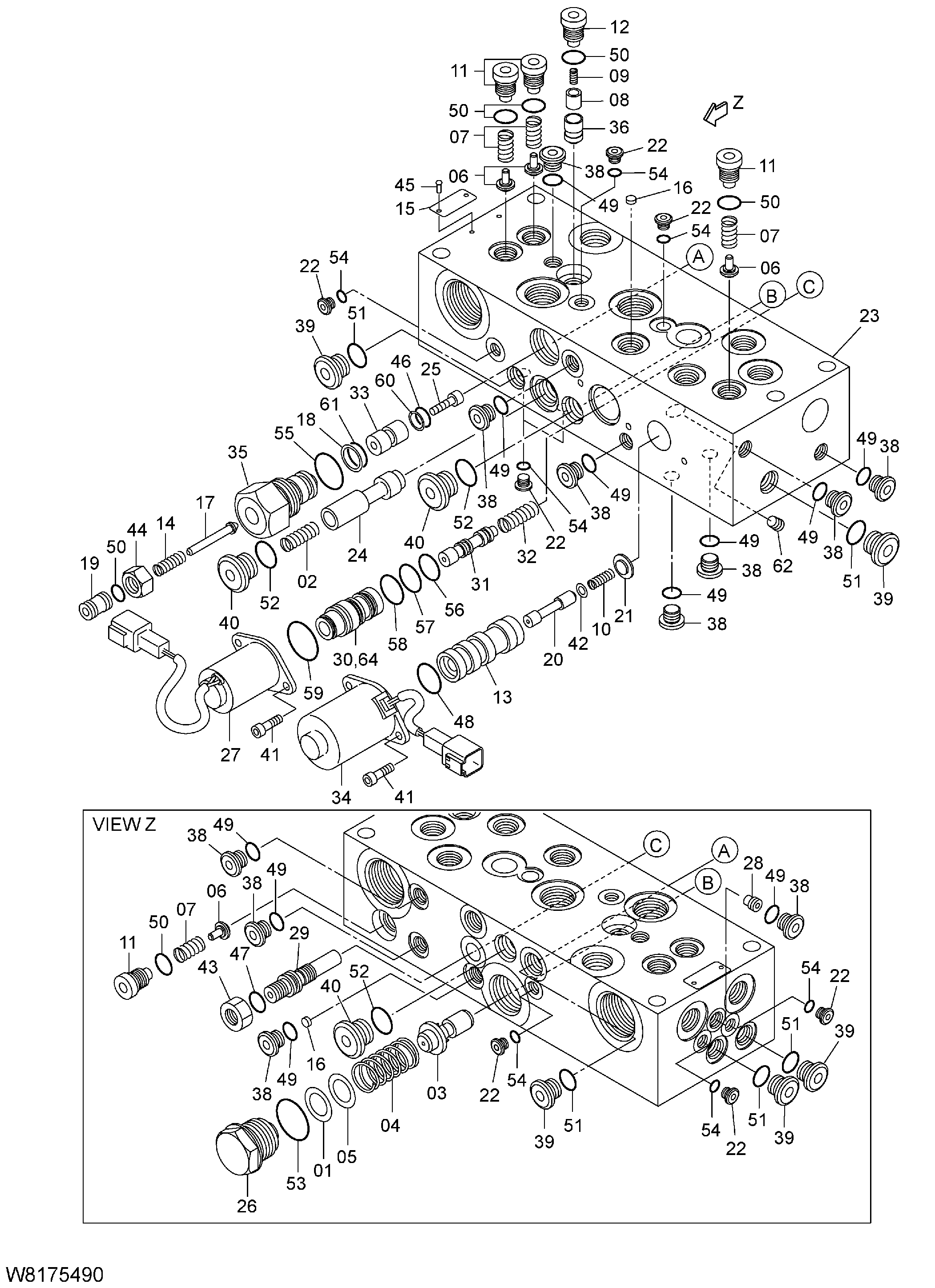 Схема Клапан кхарге HITACHI ZW310-A