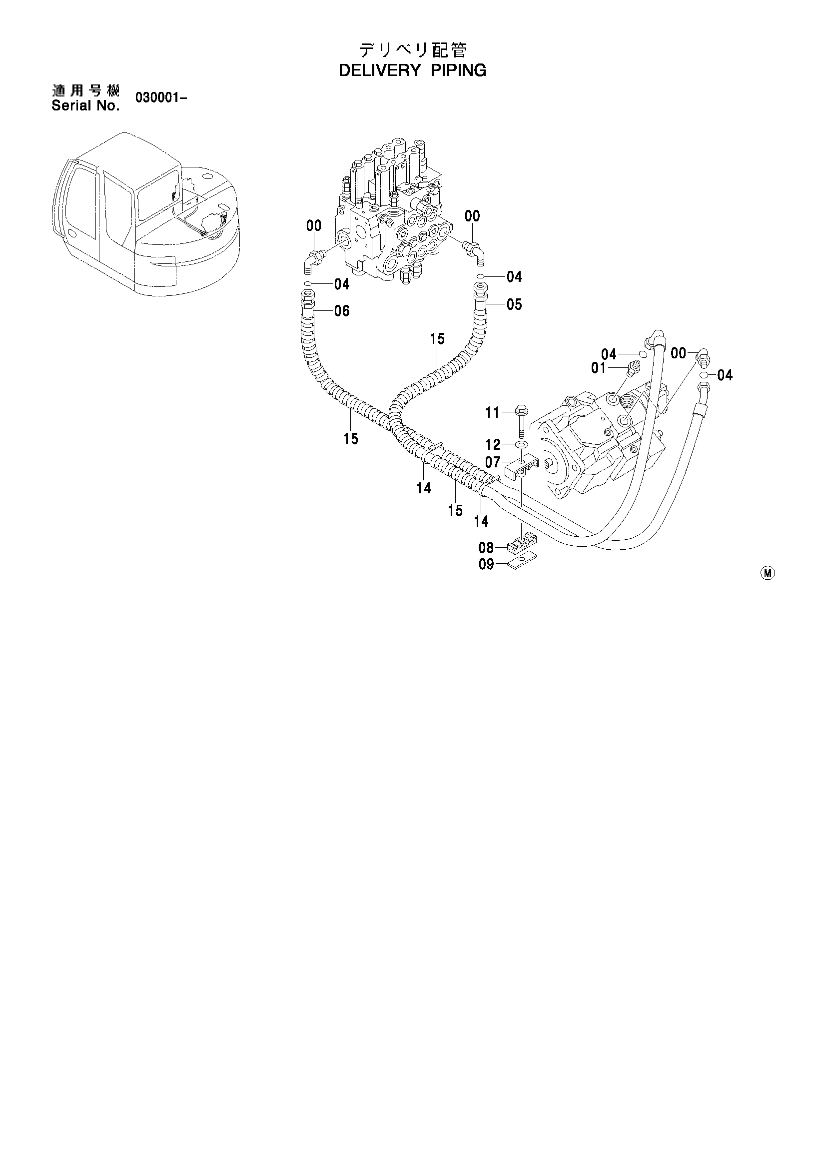 Схема Напорные трубопроводы HITACHI ZX75US