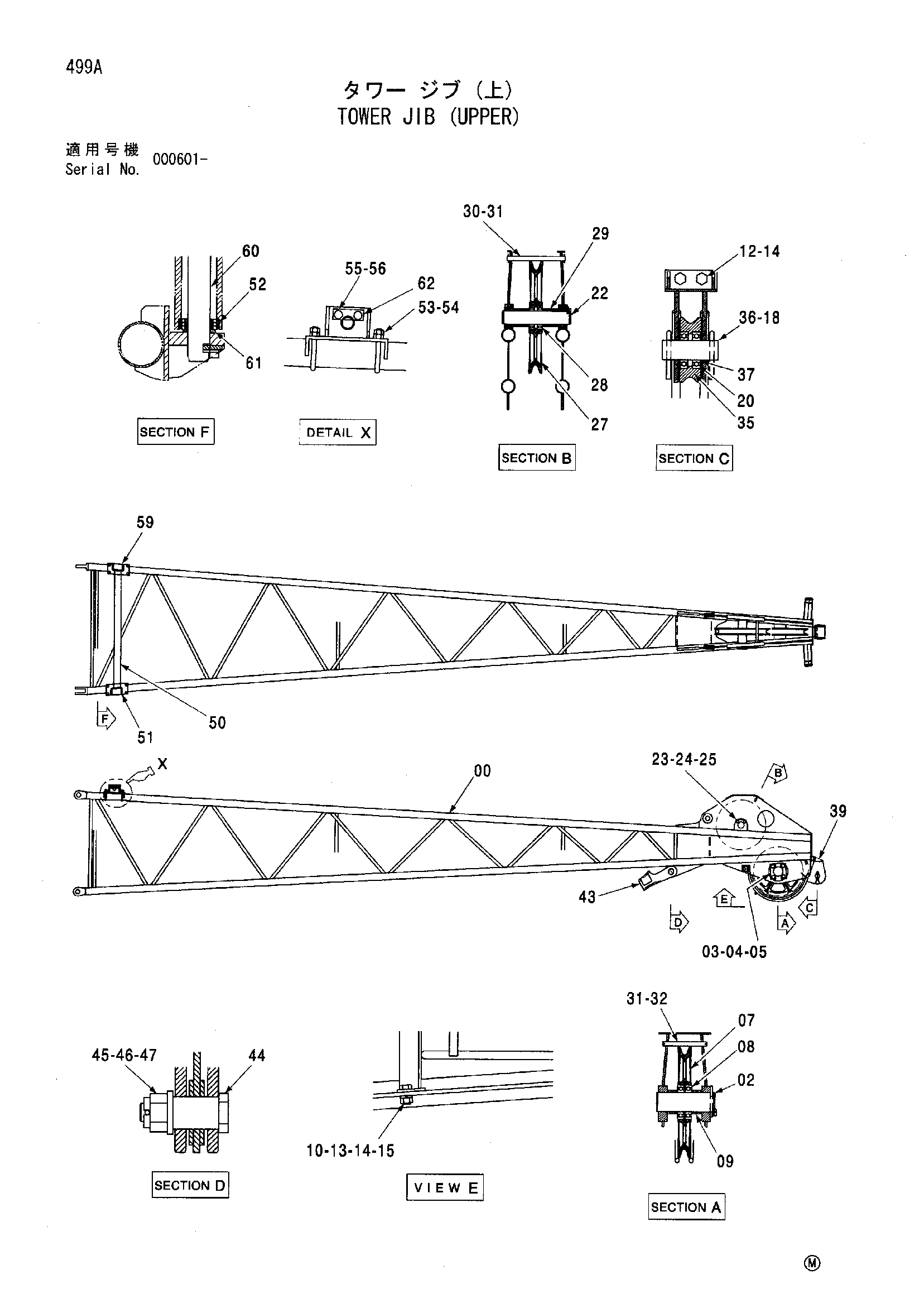 Схема Башенный гусёк стрелы (верхний) HITACHI SCX700