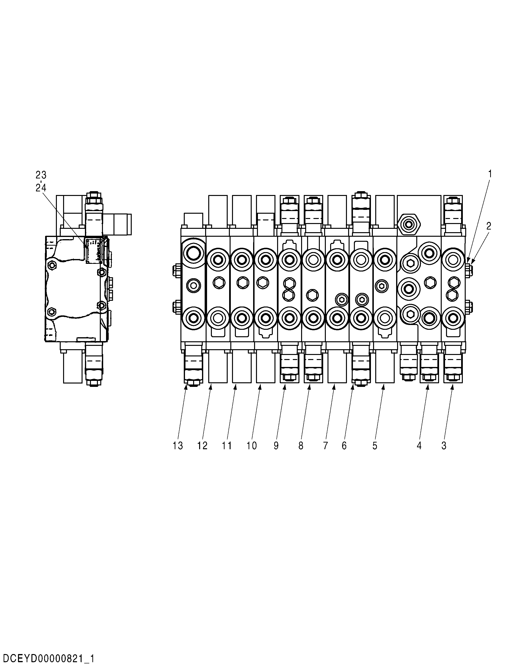 Схема Гидрораспределитель HITACHI ZX35U-5N