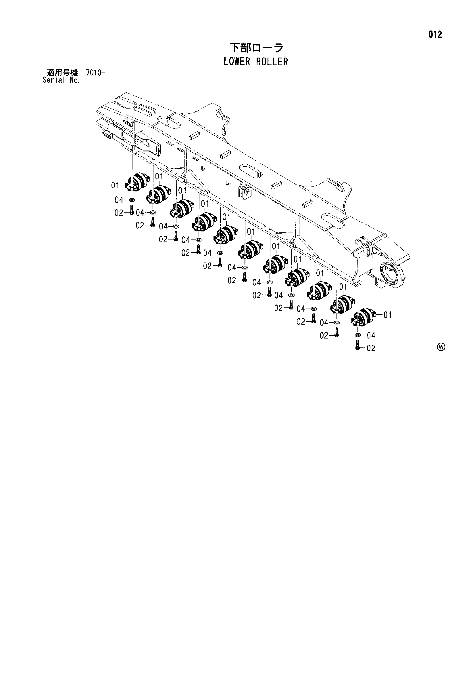 Схема Опорный каток HITACHI SCX1200-2