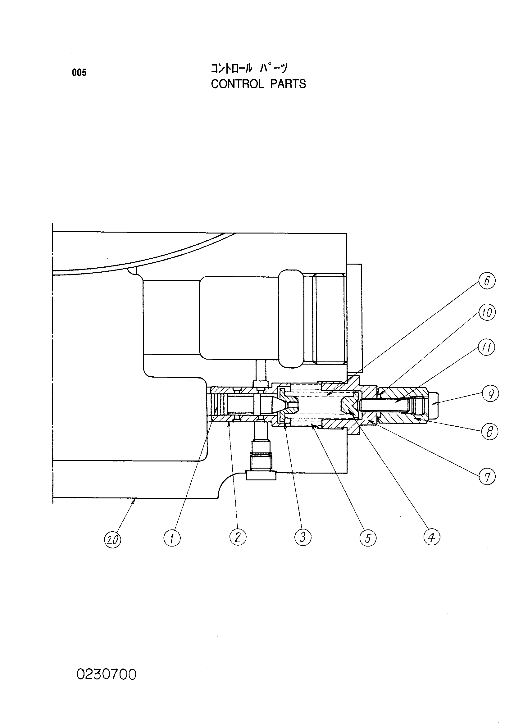 Схема Управление детали HITACHI KH150-3