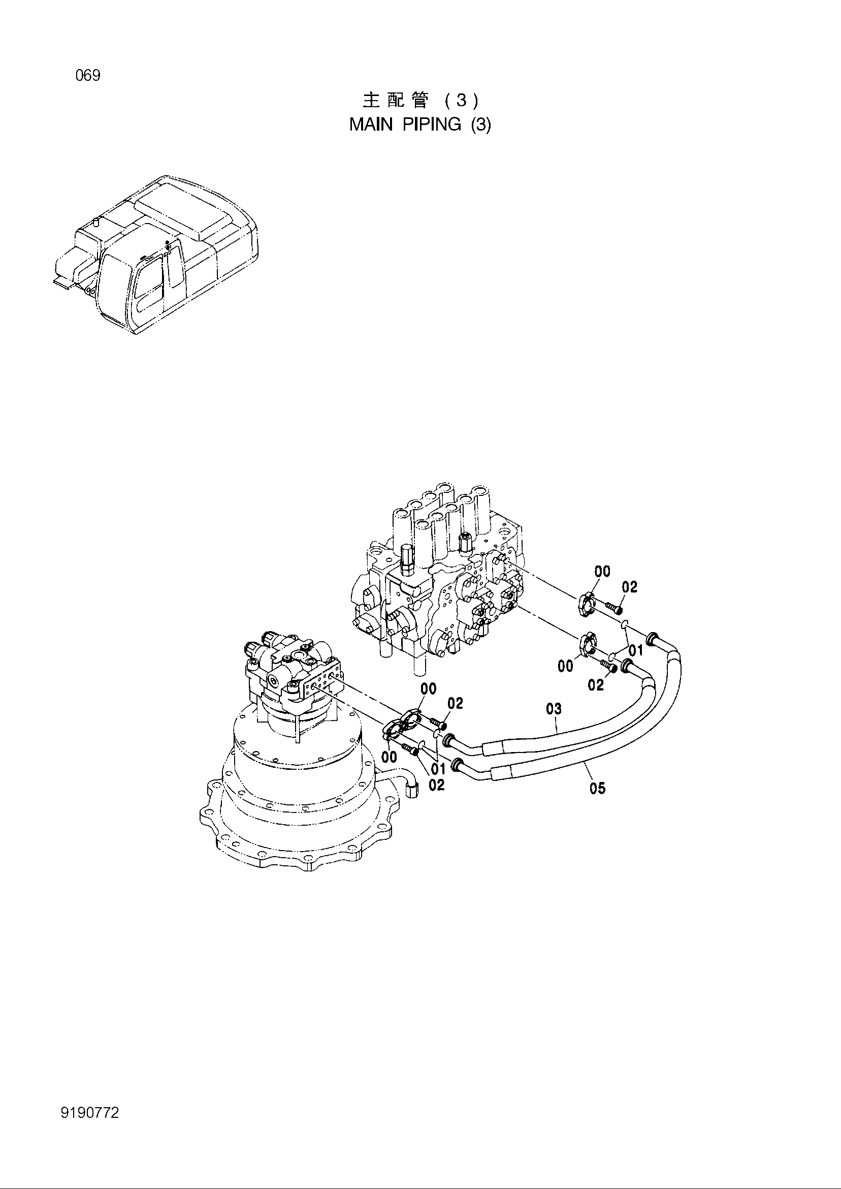 Схема Основные гидролинии (3) HITACHI ZX260LCH-3G