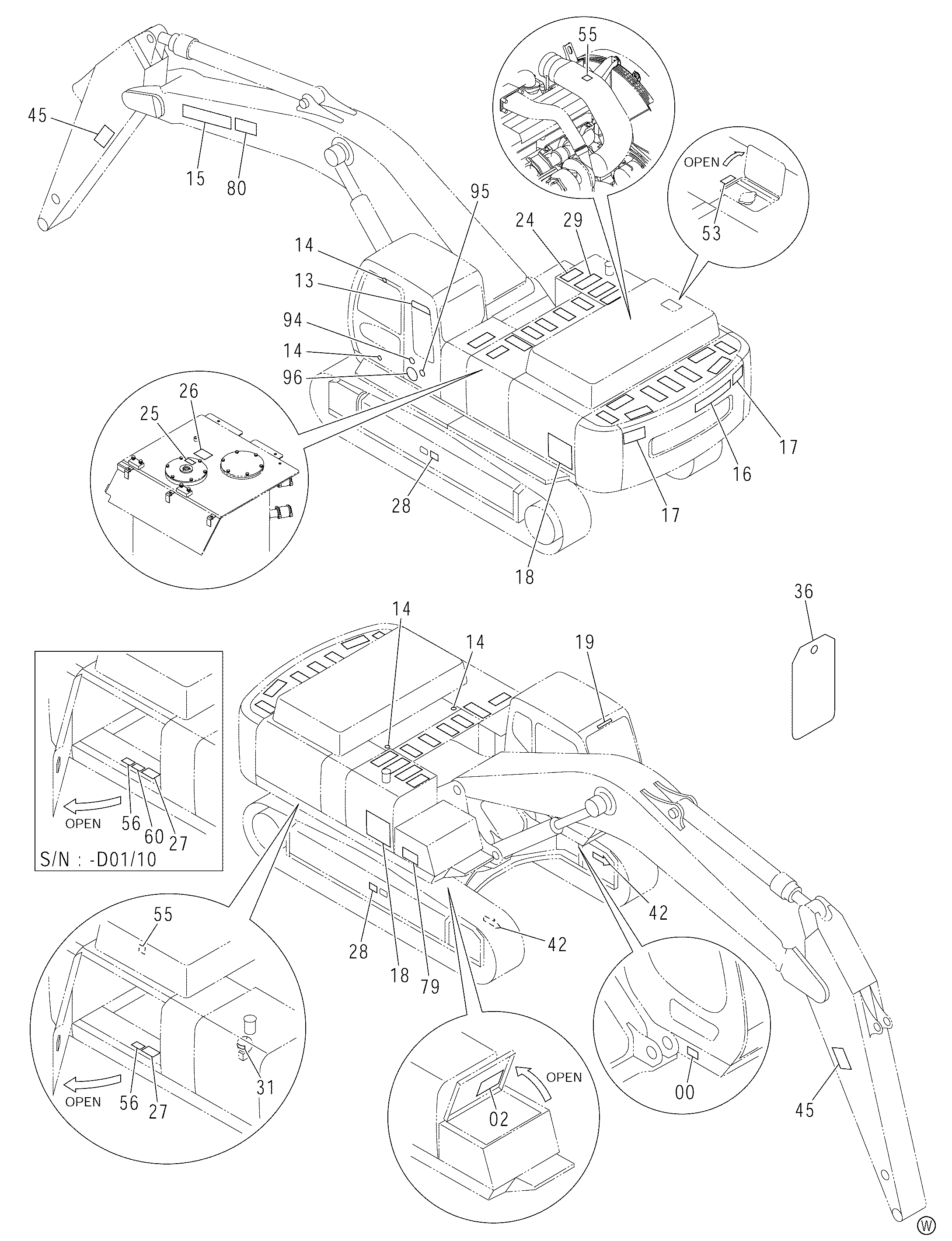 Схема Информационная табличка (2)(японский)<450, MT> HITACHI ZX480MTH