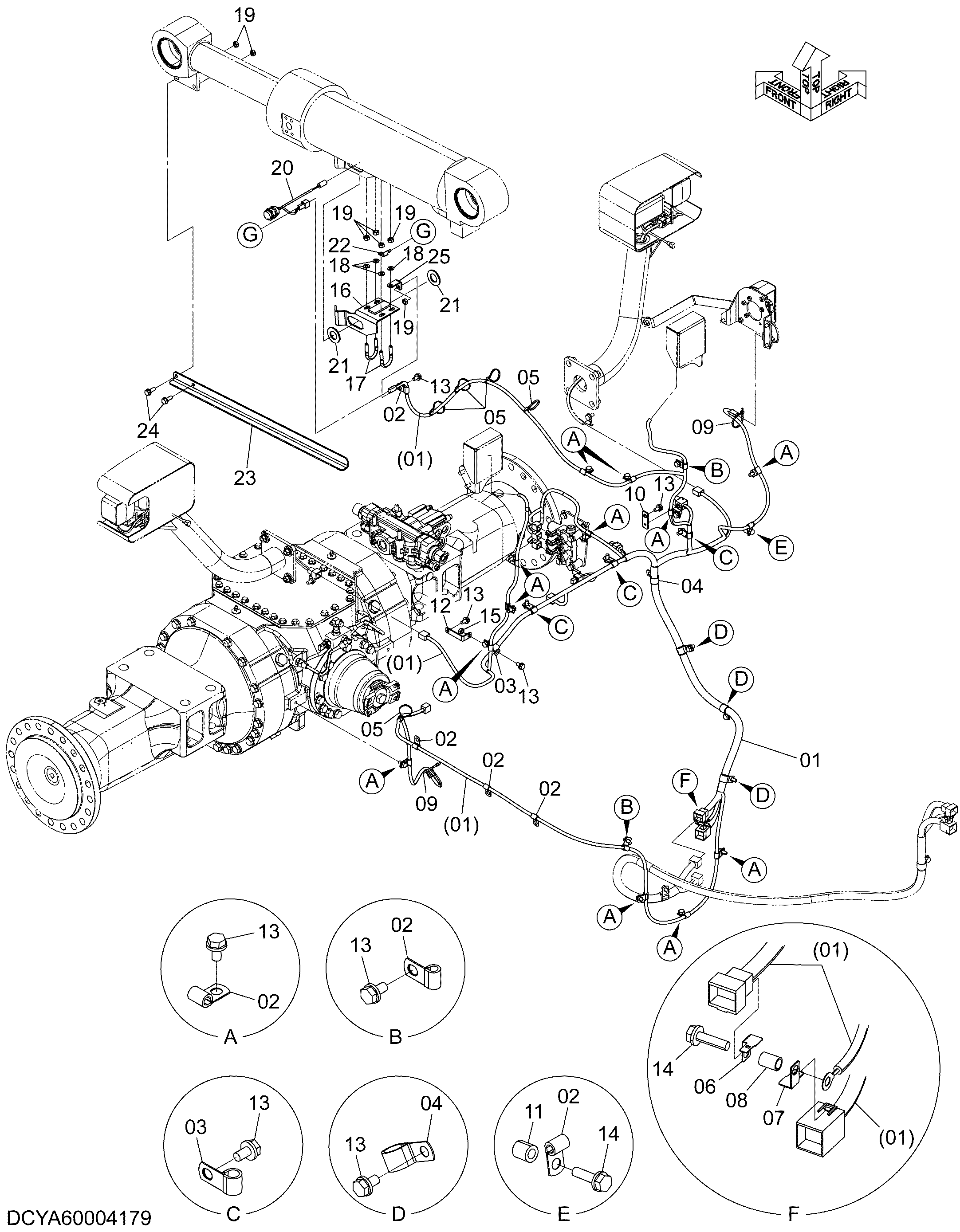 Схема Электрооборудование (передний) HITACHI ZW250-5B