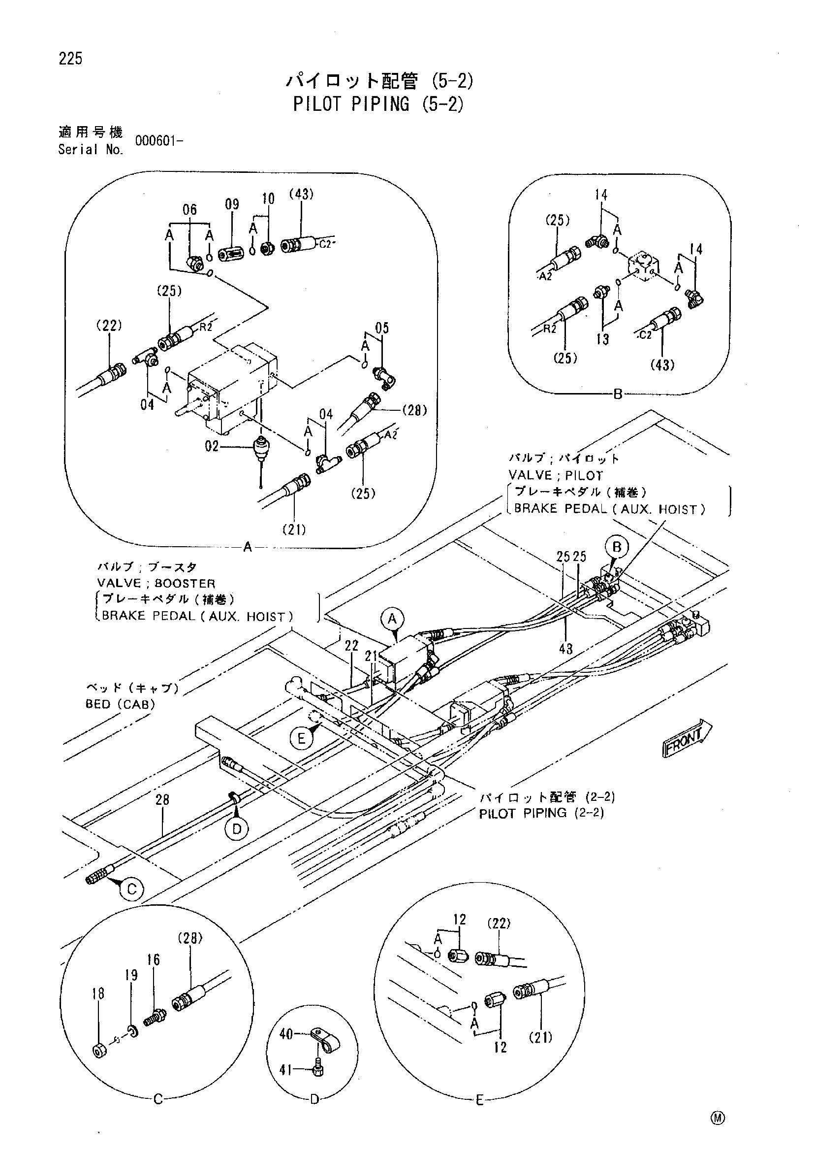 Схема Пилотные гидролинии (5-2) HITACHI SCX700