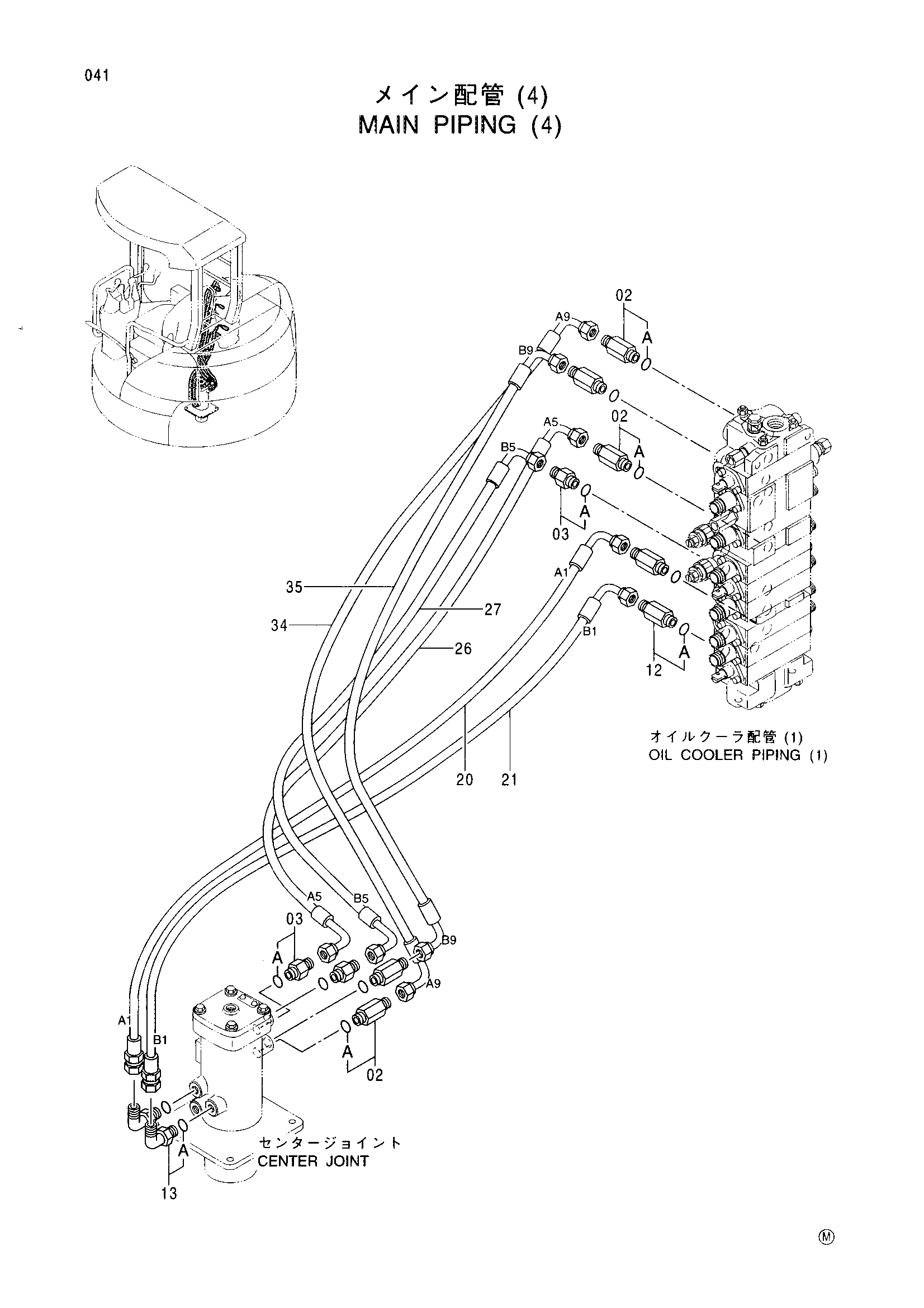 Схема Основные гидролинии (4) HITACHI EX30UR-3