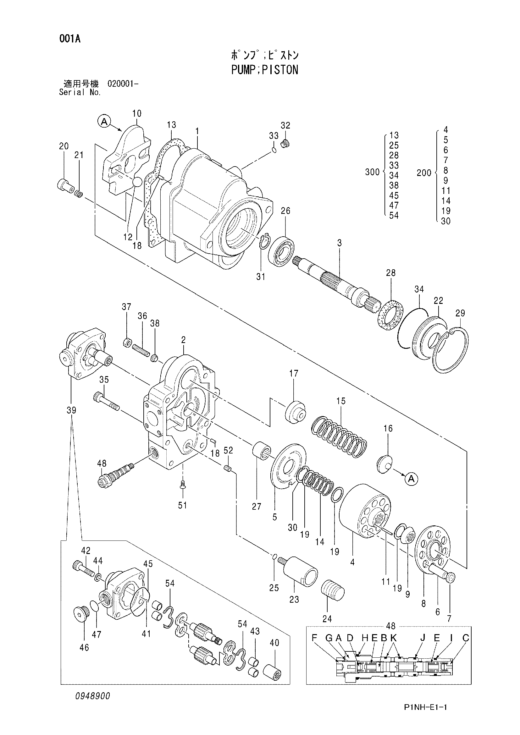 Схема Поршневой насос HITACHI ZX50U-3F