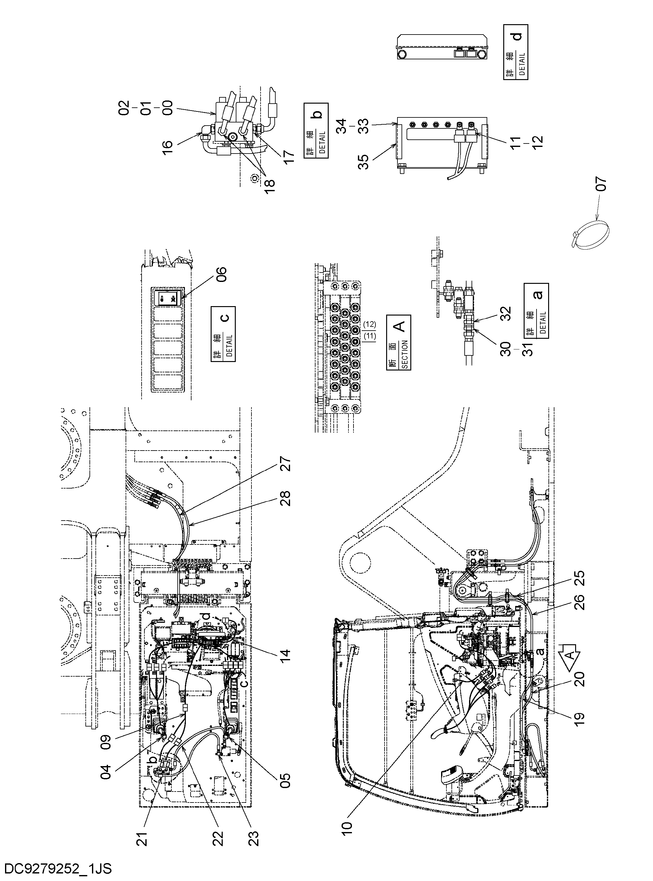 Схема Электрический тип управление детали HITACHI ZX1800K-3