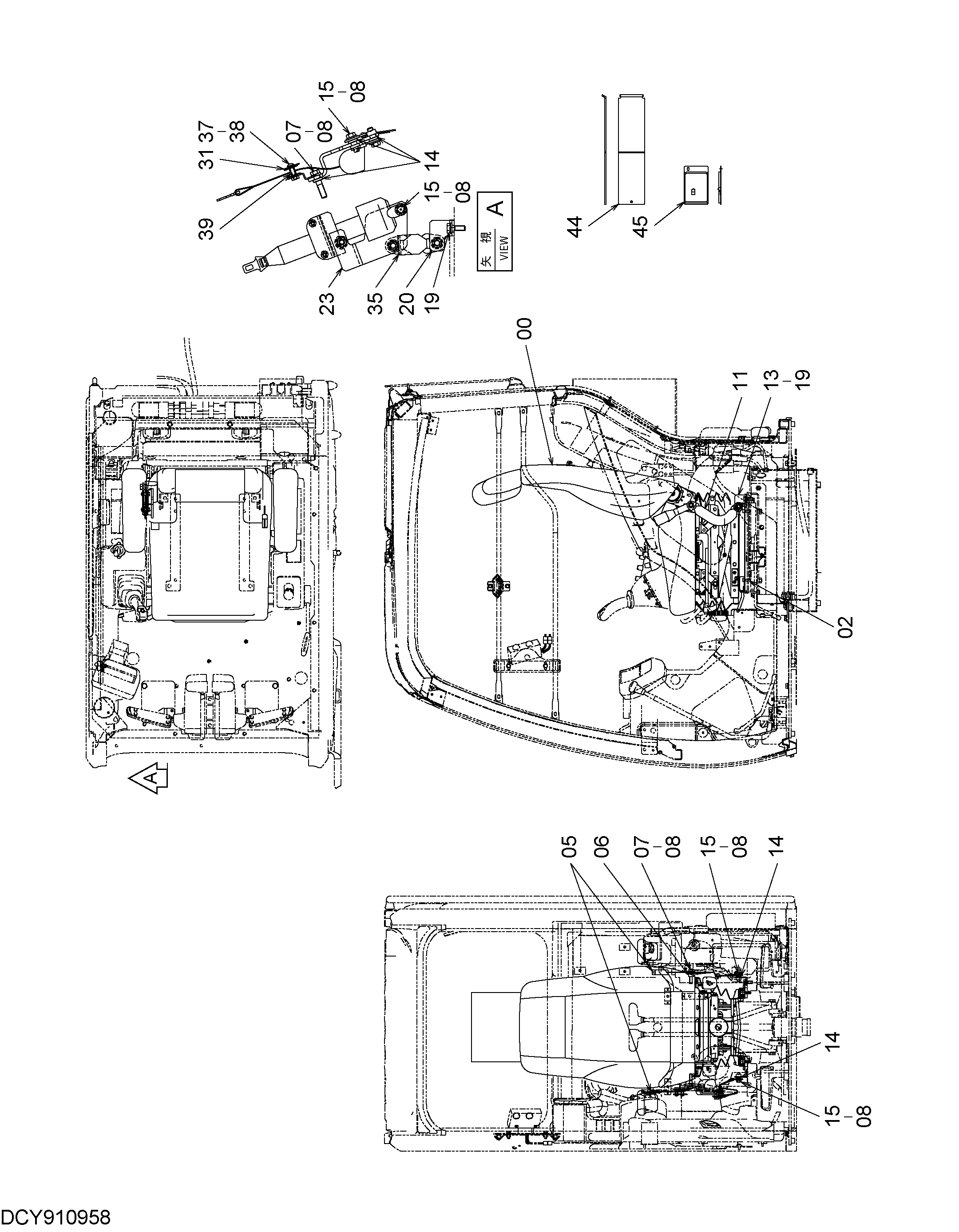 Схема Подвеска сиденье детали HITACHI EG65R-3