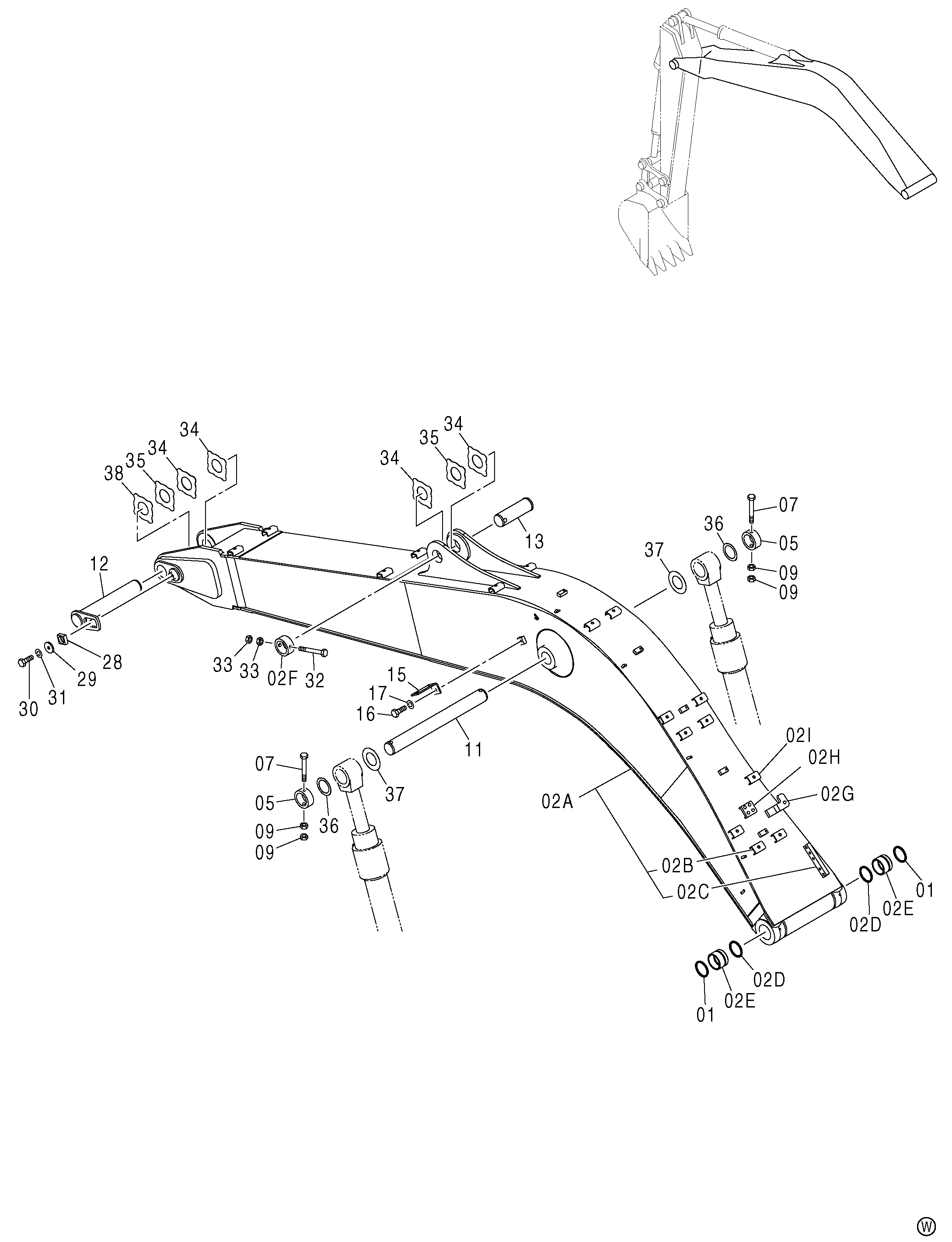 Схема K стрела HITACHI ZX120