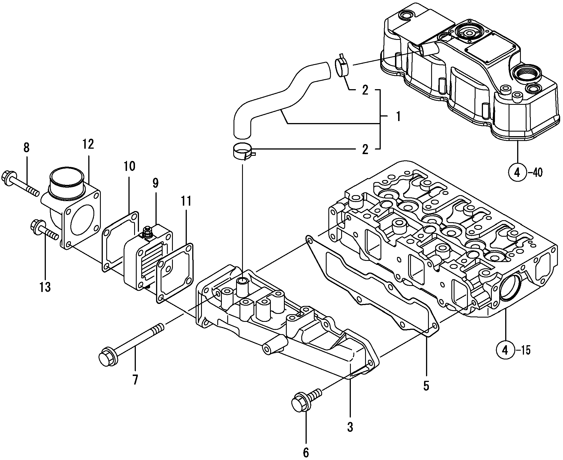 Схема Всасывание коллектор HITACHI ZX30UR-2