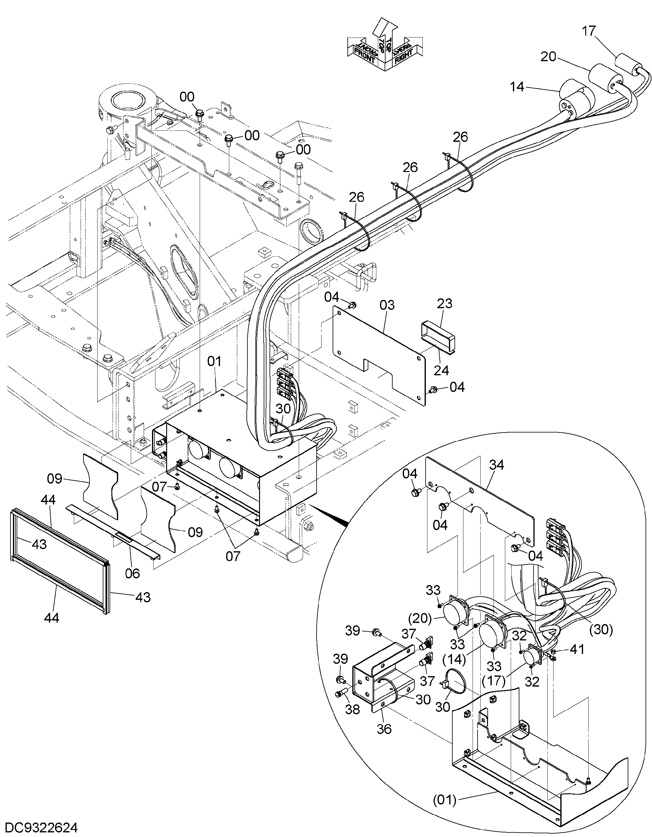 Схема Трос HITACHI ZX35B