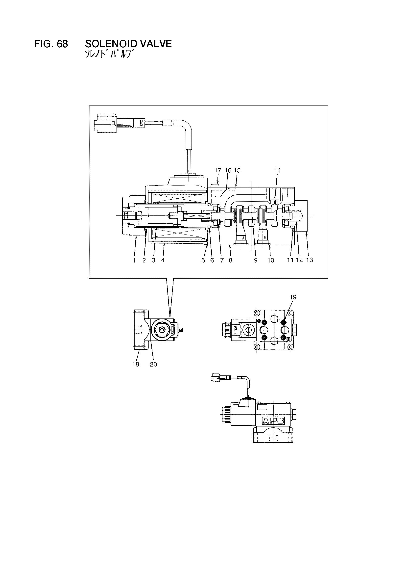Схема Электромагнитный клапан HITACHI LX300-7