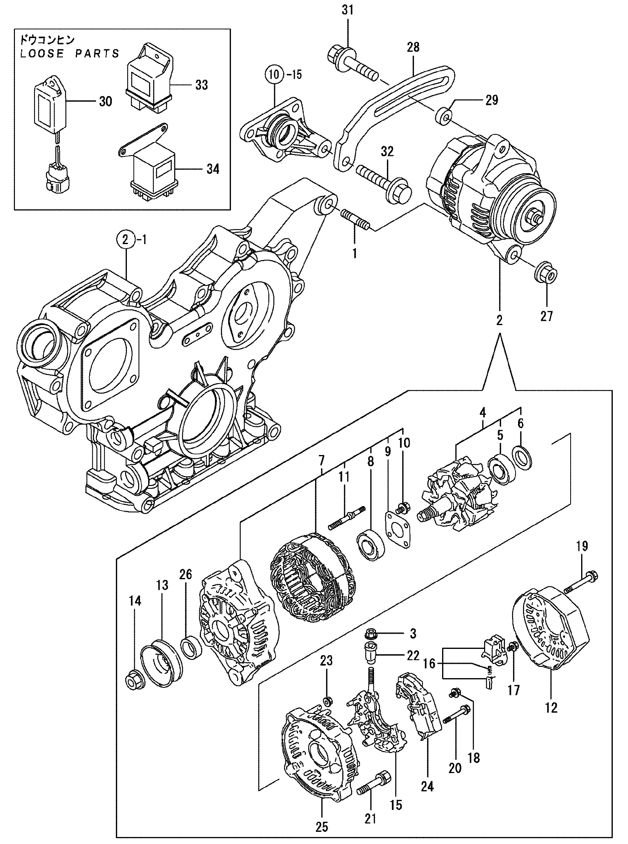 Схема Генератор HITACHI ZX35U-2