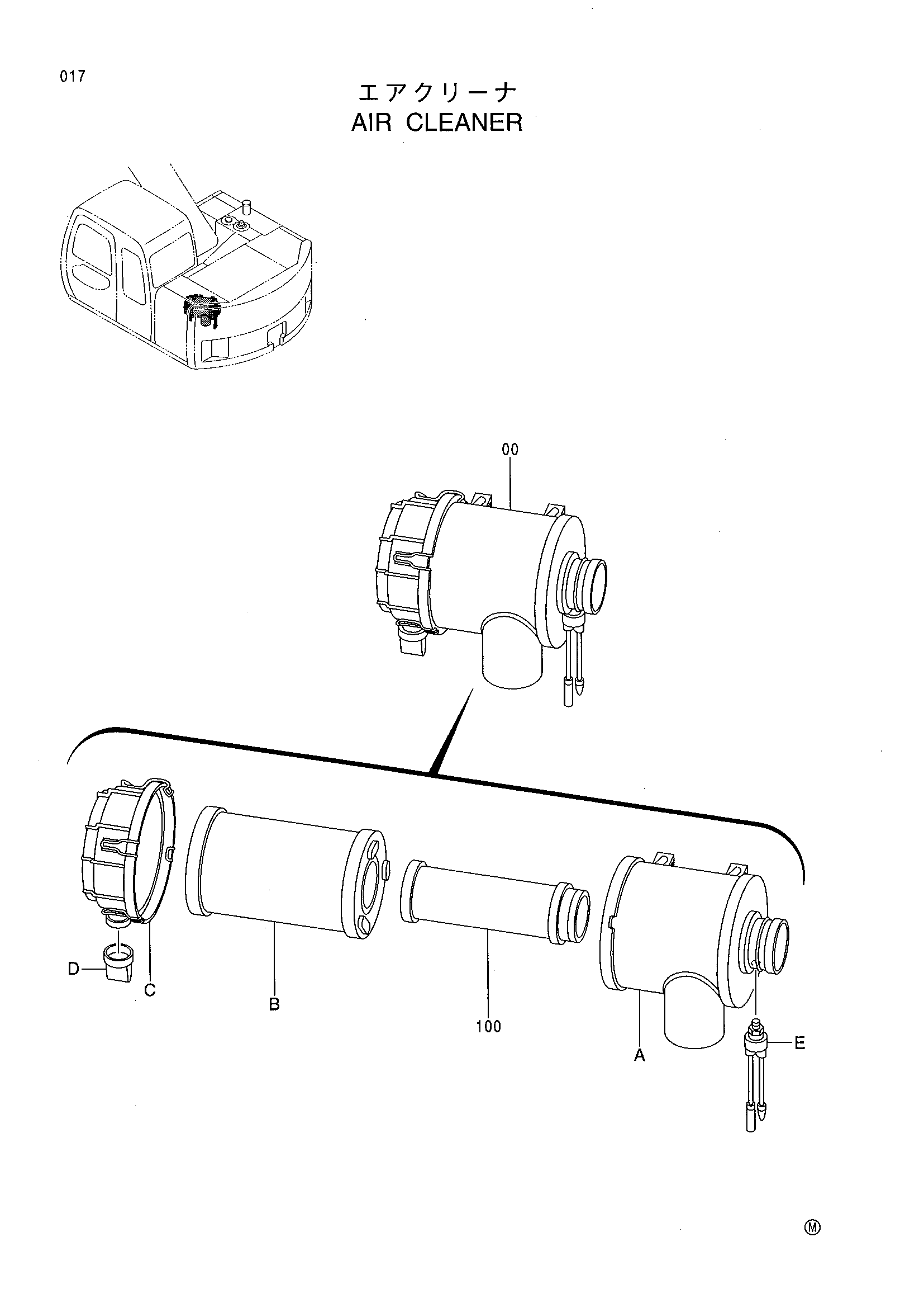 Схема Воздушный фильтр HITACHI EX125WD-5