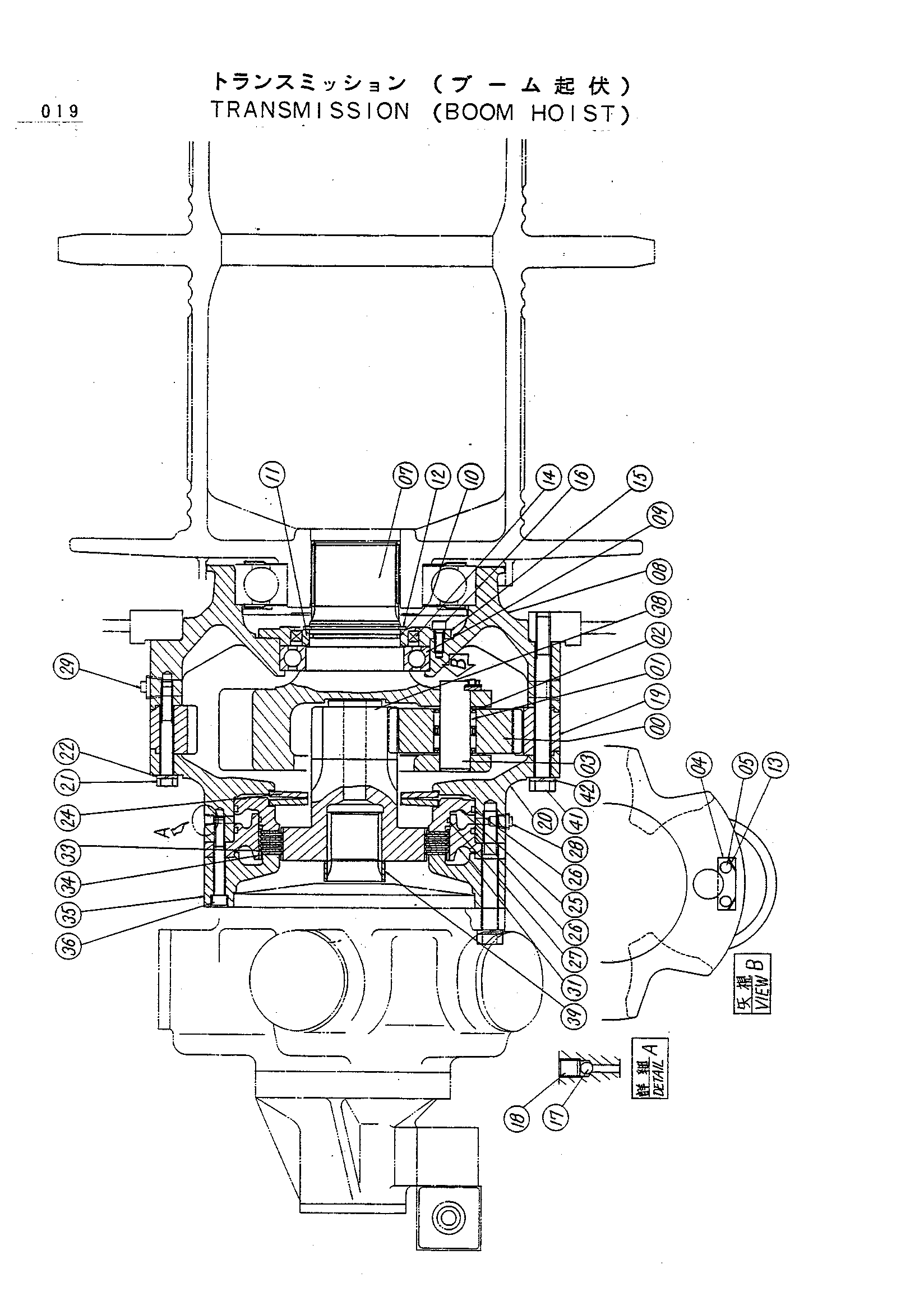 Схема Трансмиссия (стрела подъёмный механизм) HITACHI KH1000