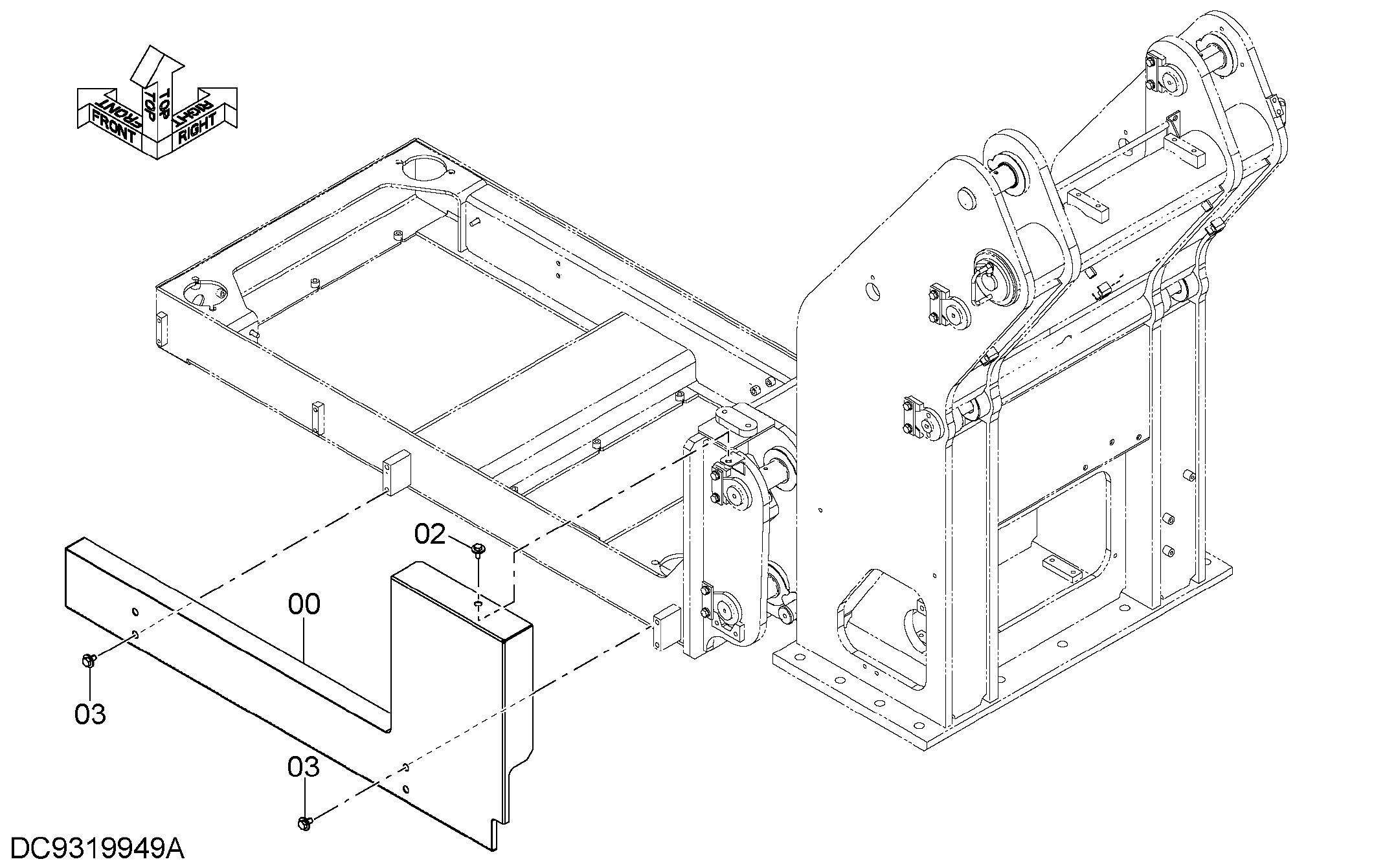 Схема Крышка (платформа боковой) HITACHI ZX200-3