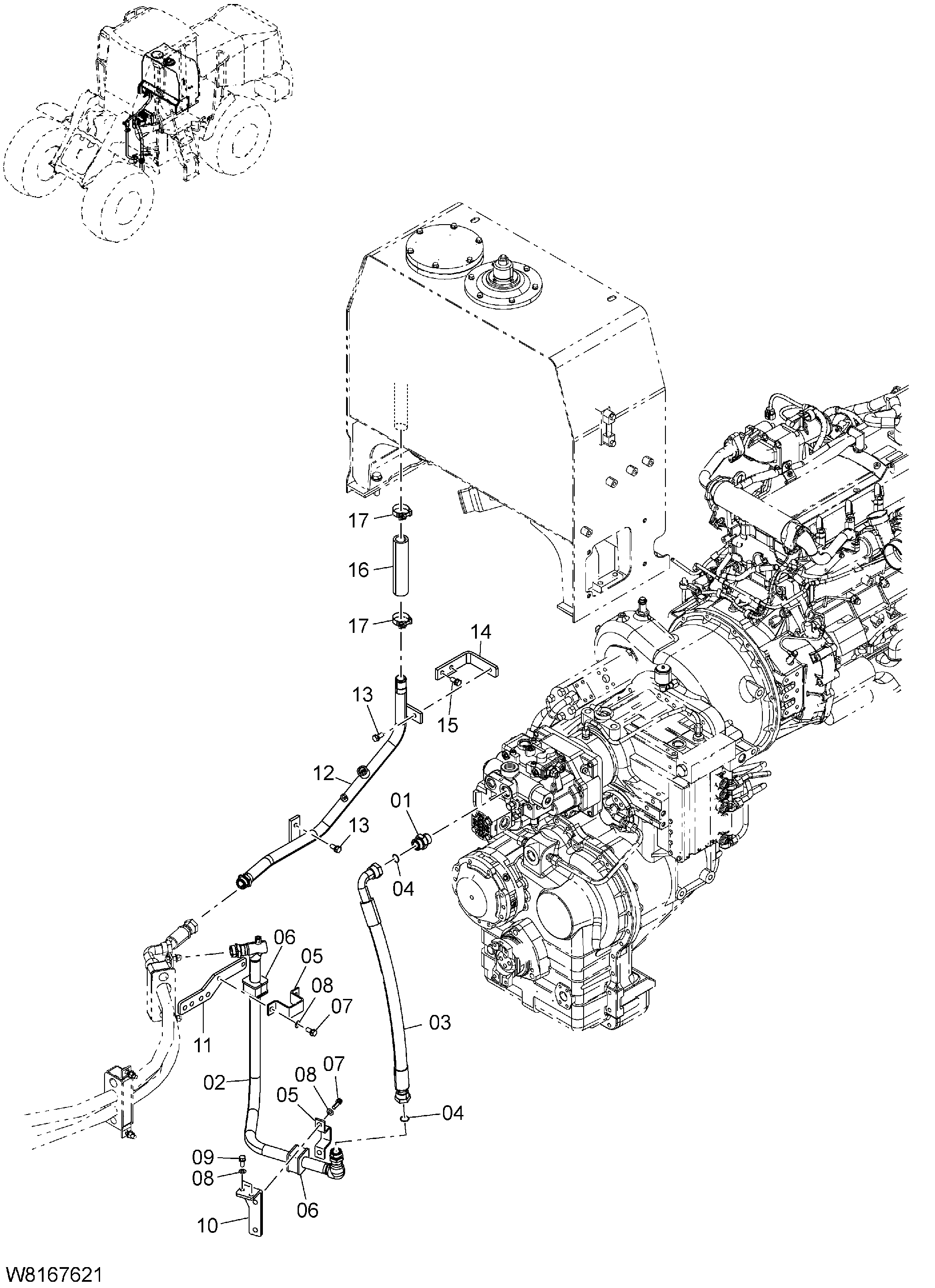 Схема Основные гидролинии(2) HITACHI ZW220
