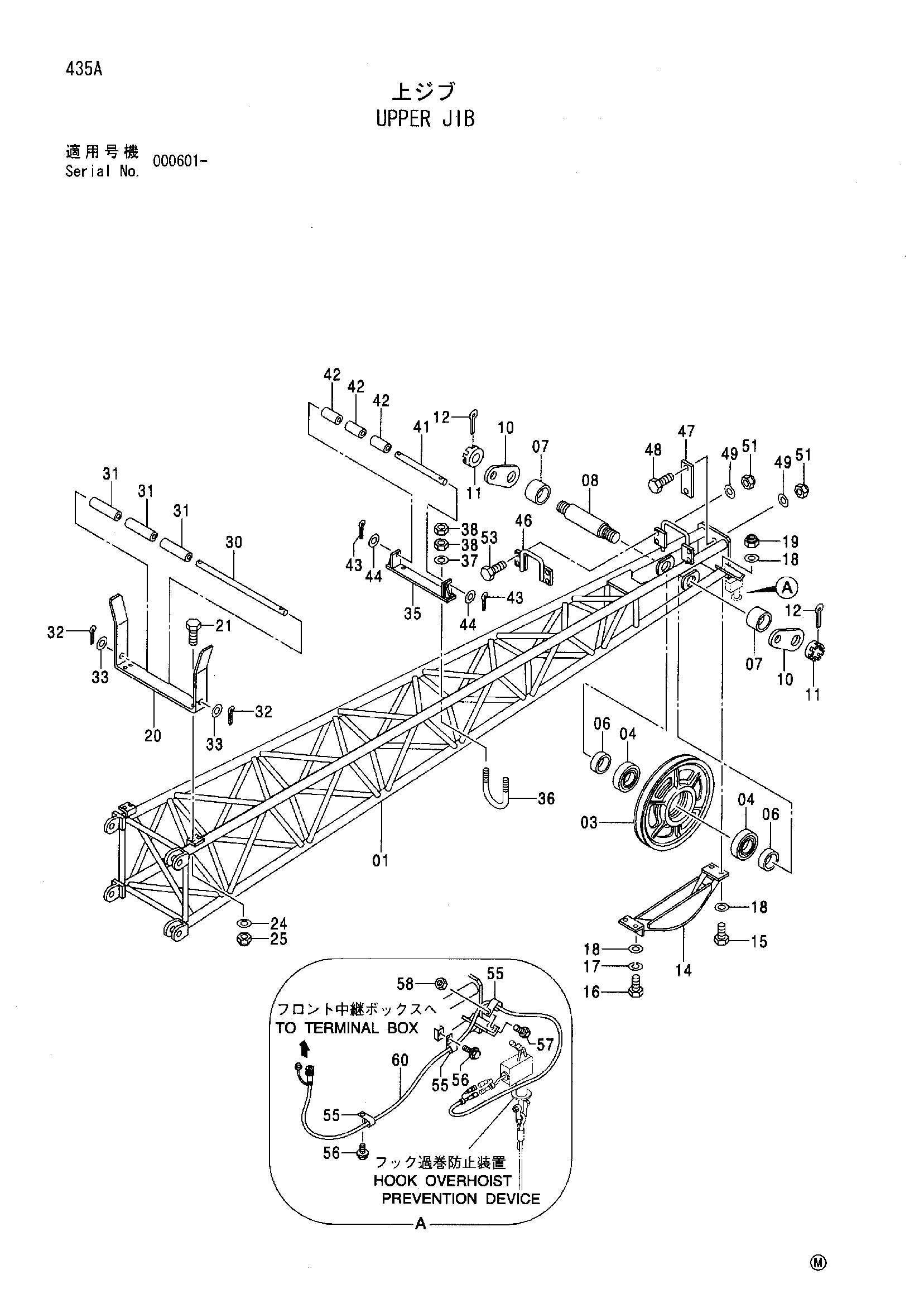 Схема Верхний гусёк стрелы HITACHI SCX700