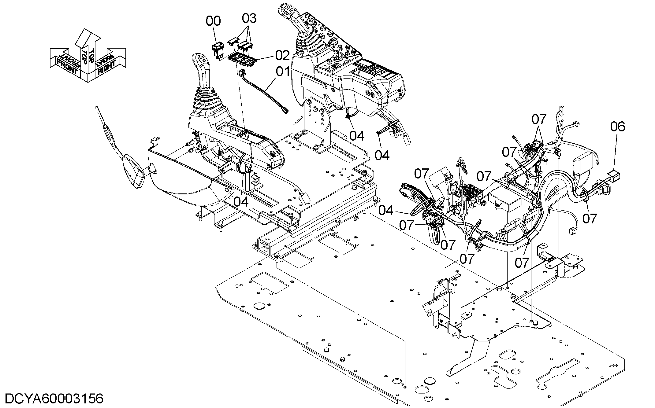 Схема AFL(ауксилиарй функтион рычаг)детали (1Ch) HITACHI ZX350LCN-5B