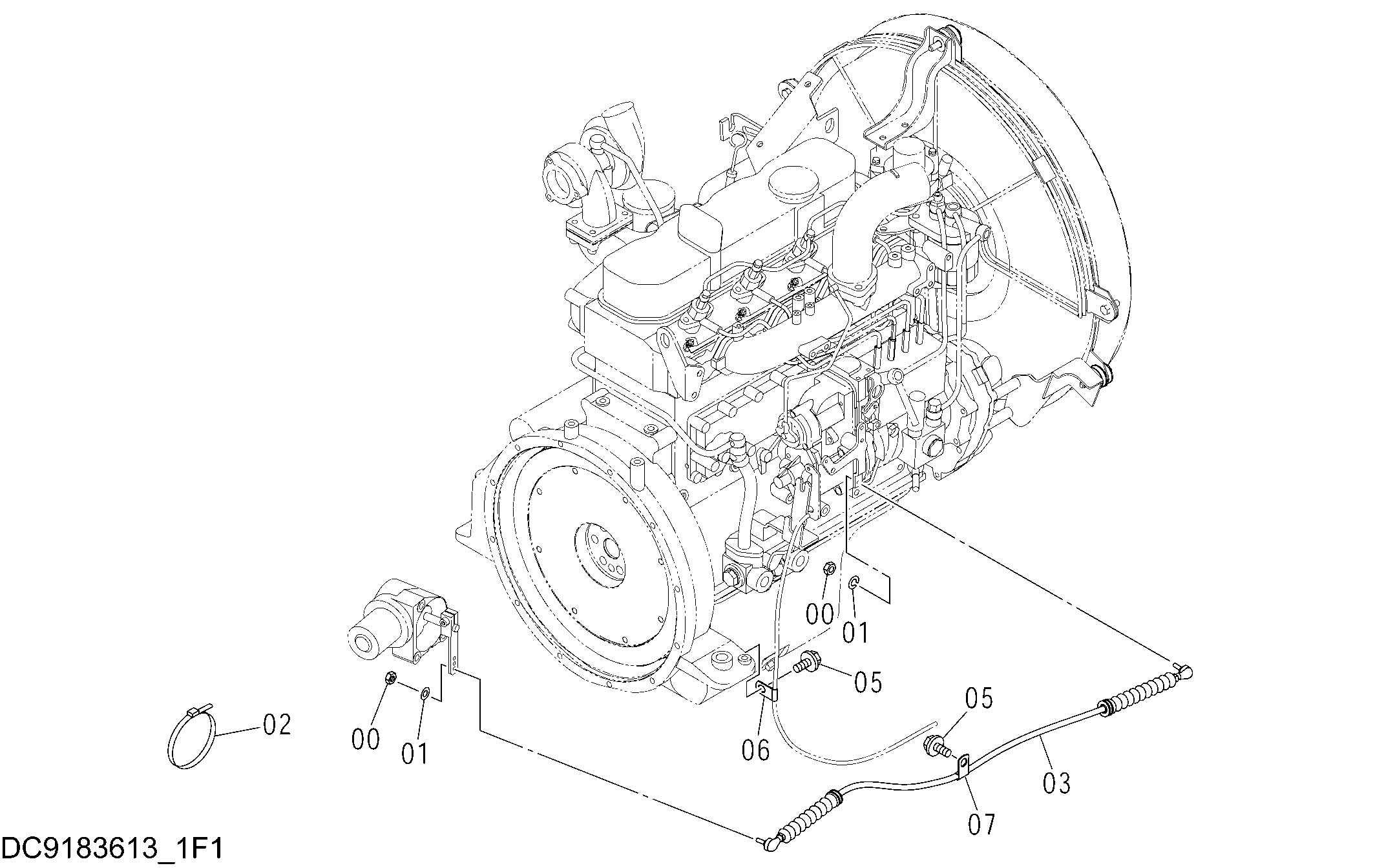 Схема Управление двигателем HITACHI ZX160