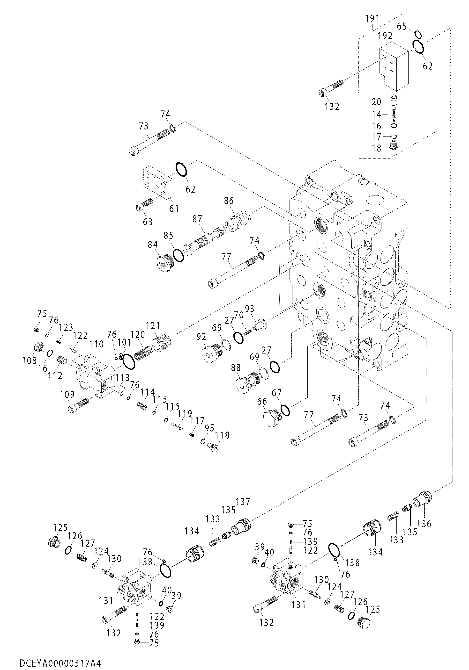 Схема Гидрораспределитель (4/4) HITACHI ZX850-3