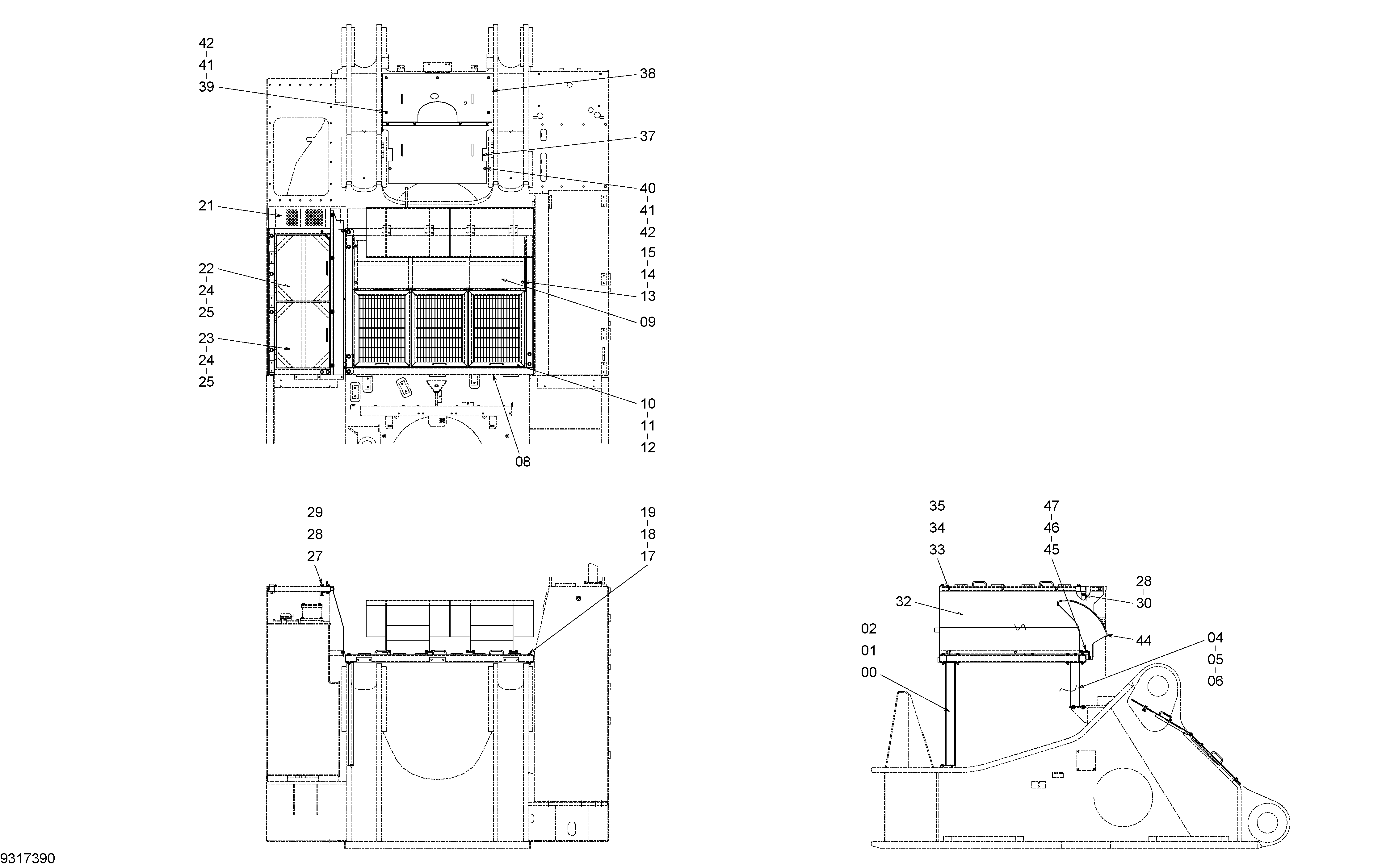 Схема Центральный крышка HITACHI EX1800-3