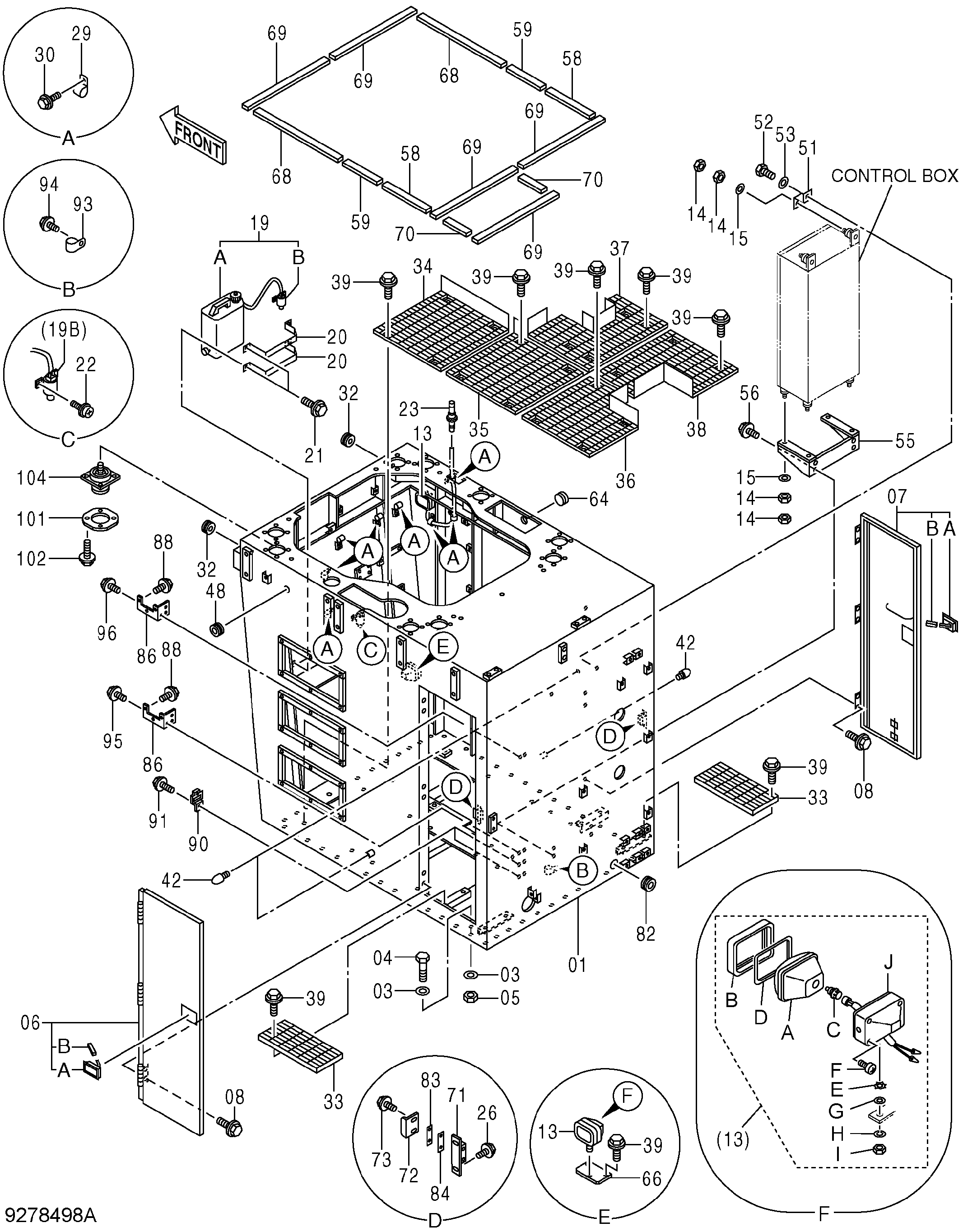 Схема Кабина платформа HITACHI EX5600-6BH