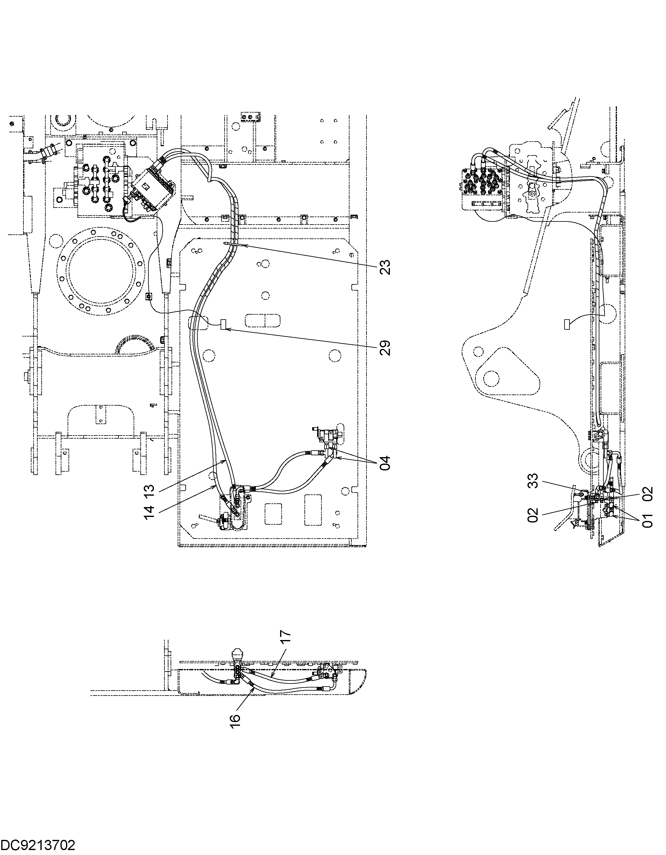 Схема Пилотные гидролинии (резец) HITACHI ZX160