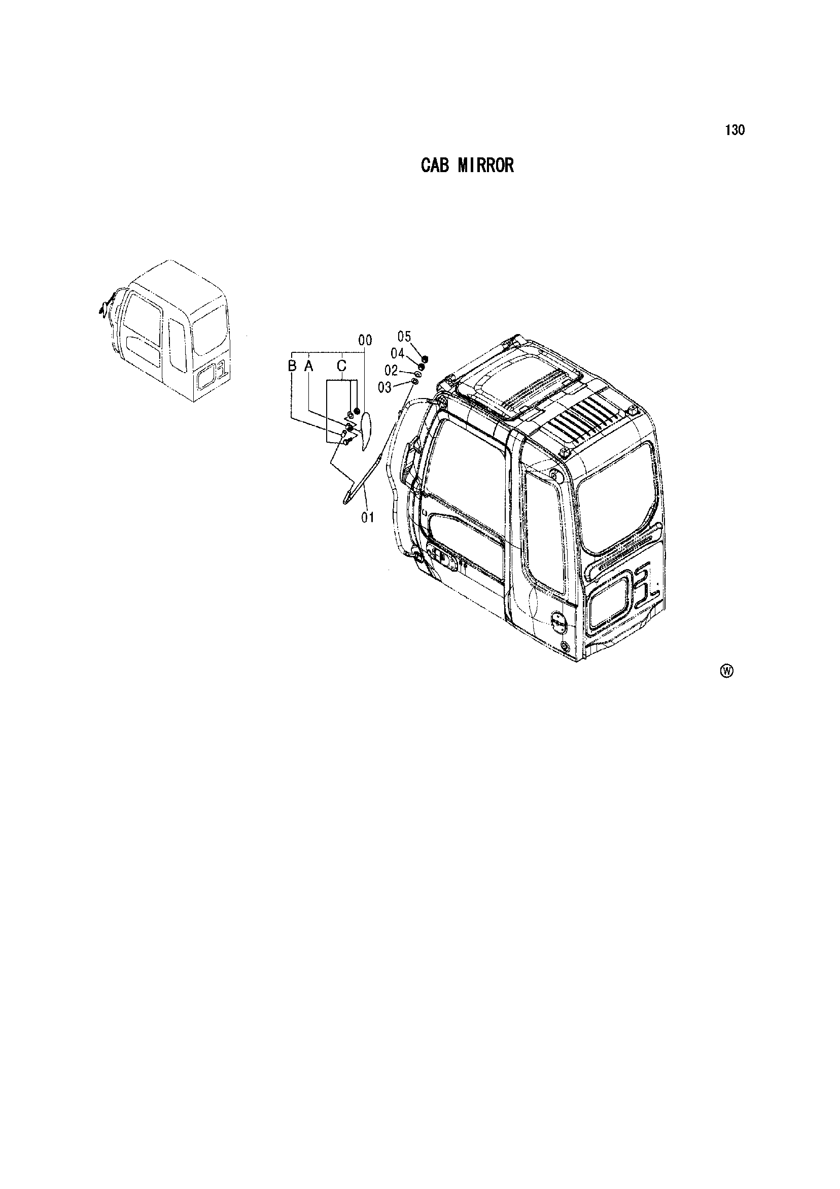 Схема Кабина зеркало HITACHI IZX210MF
