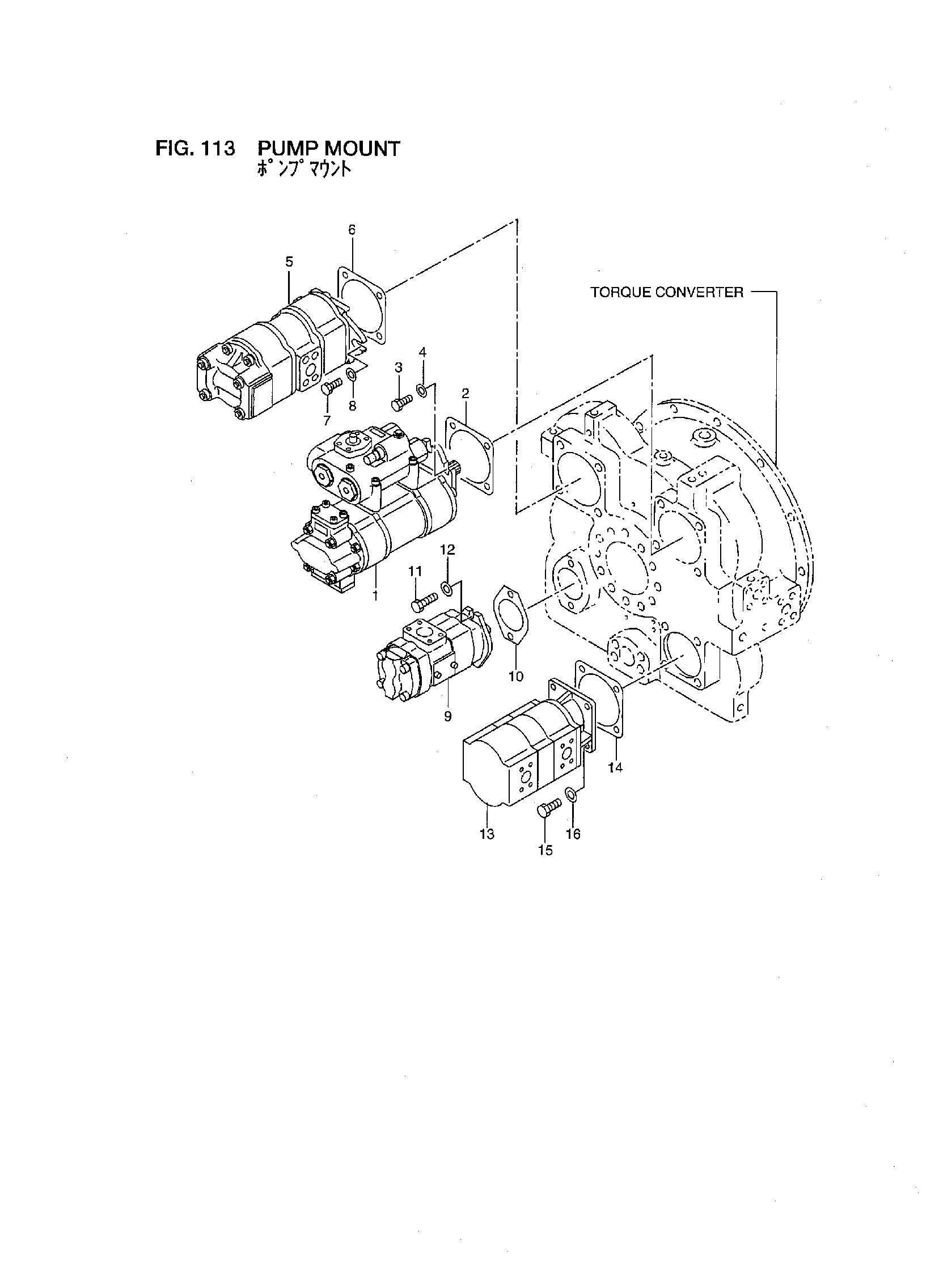 Схема Насос крепление HITACHI LX450-7