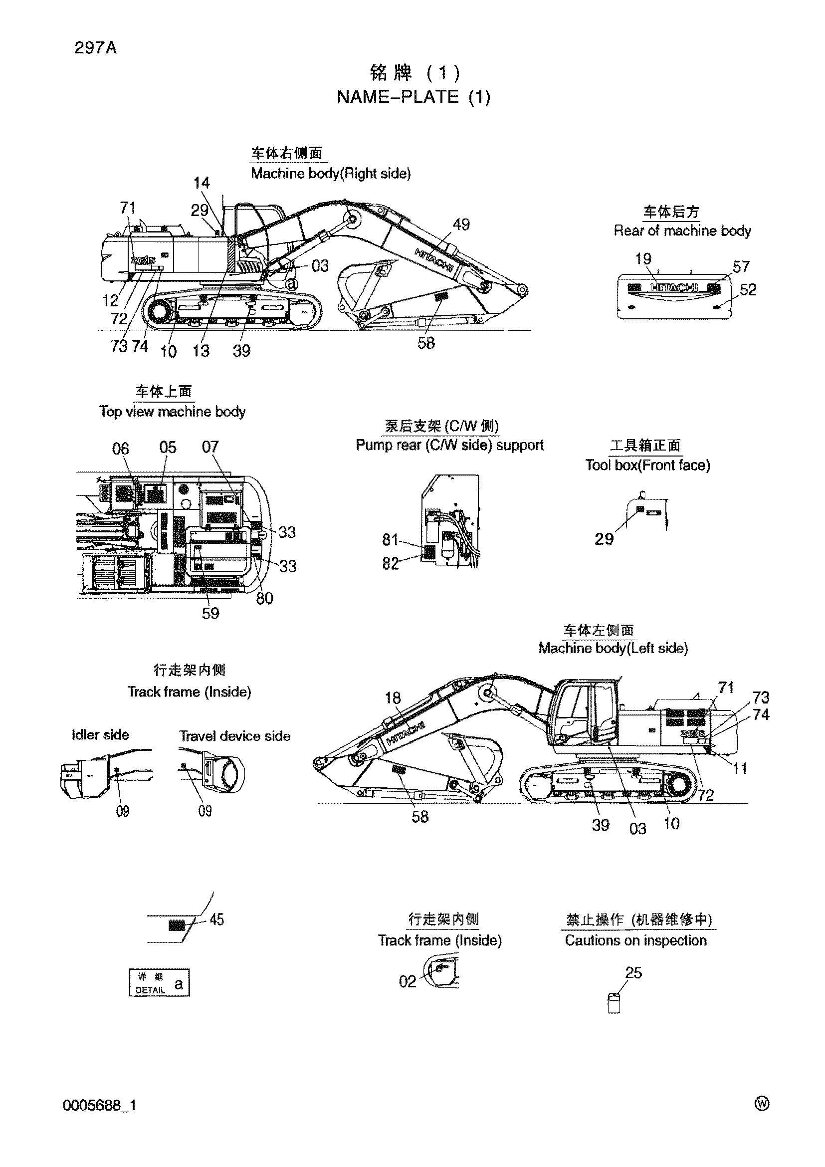 Схема Информационная табличка (1) HITACHI ZX330-3-HCMC
