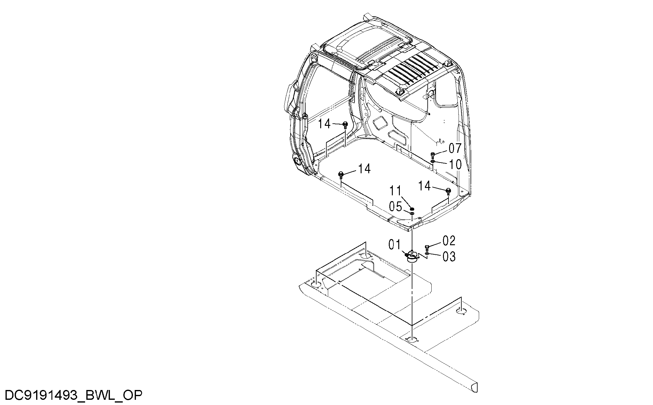Схема Кабина группа HITACHI ZX240LC-3G